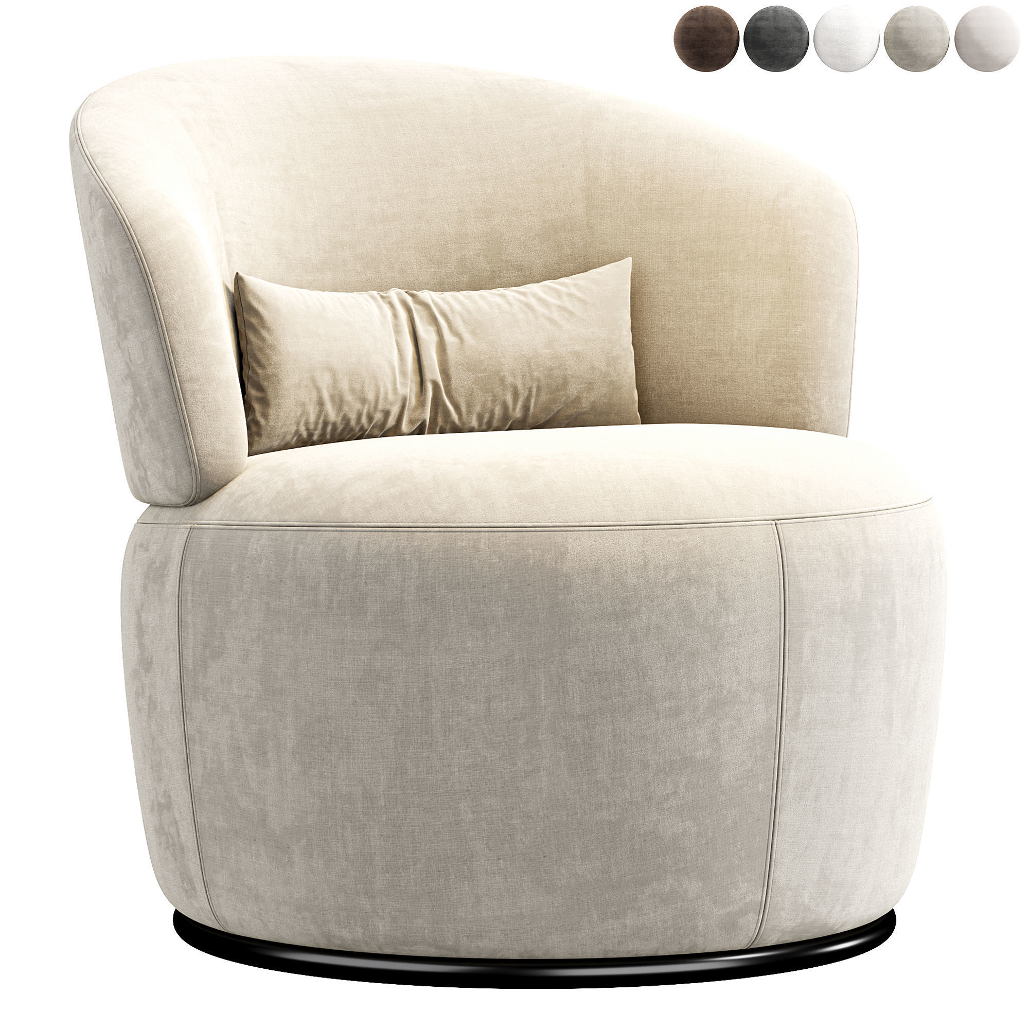 Amber Boucle Swivel Chair By Castlery 3D model | CGTrader