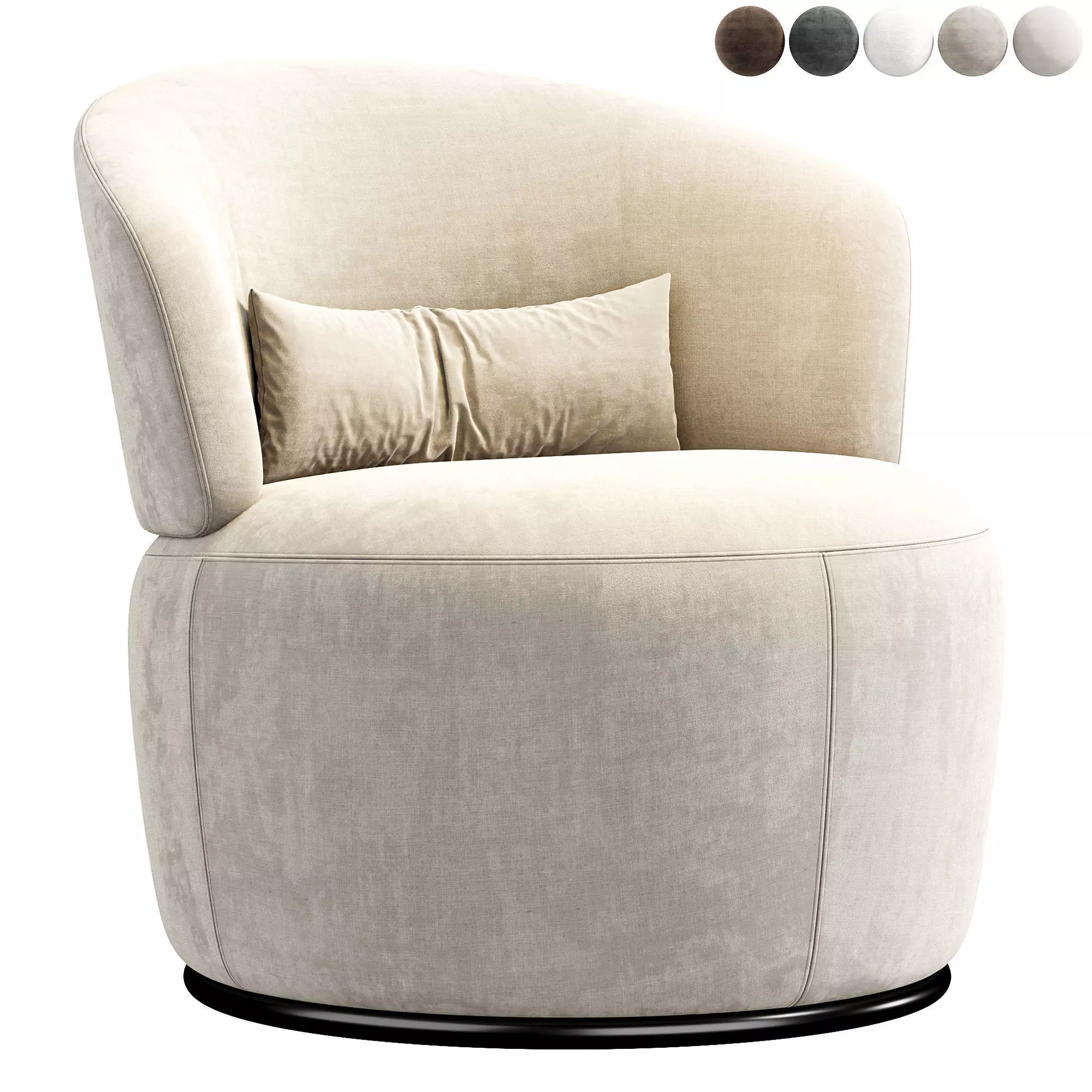 Amber Boucle Swivel Chair By Castlery 3D model