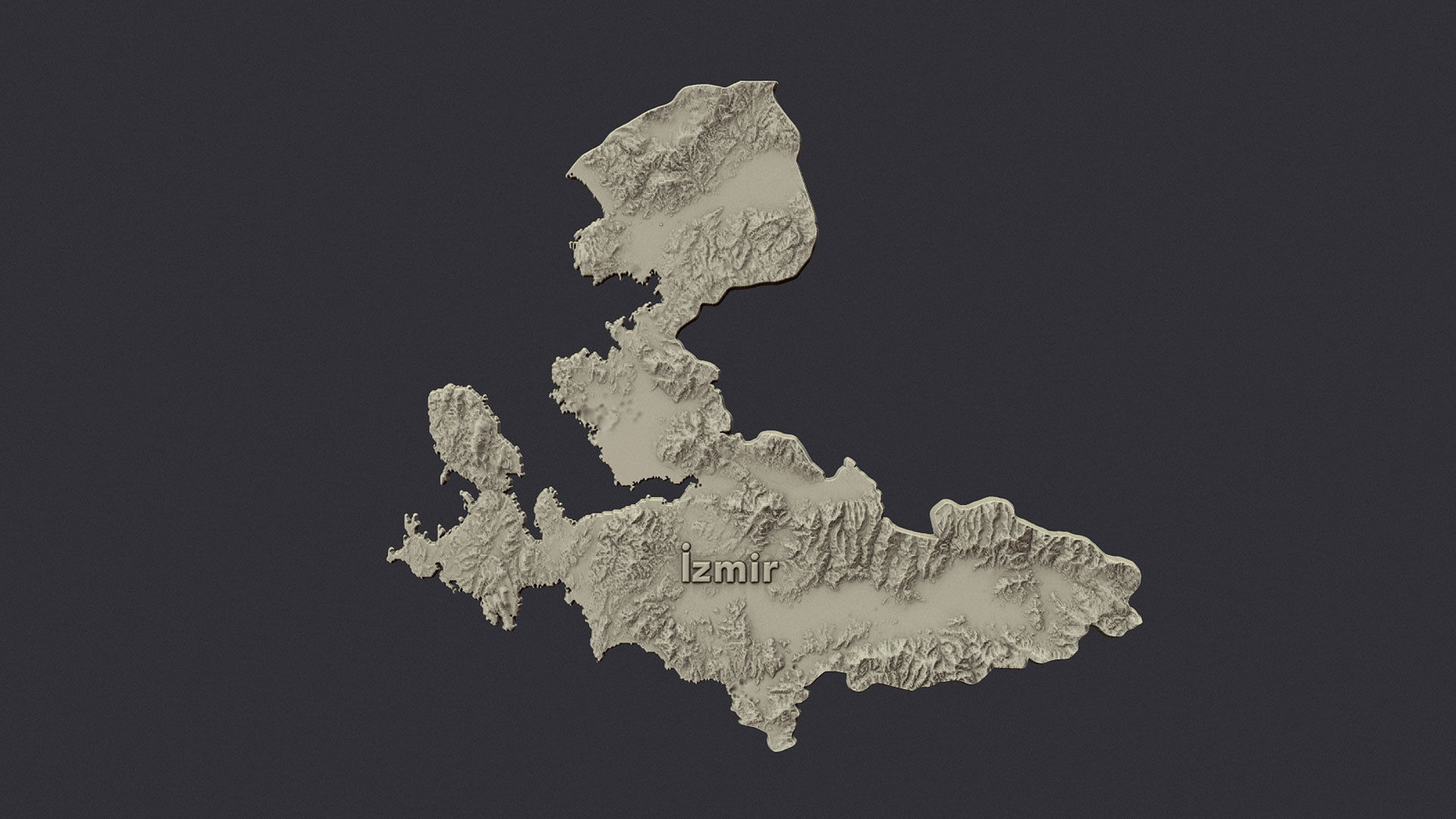 izmir city 3d terrain map 3D print model_1