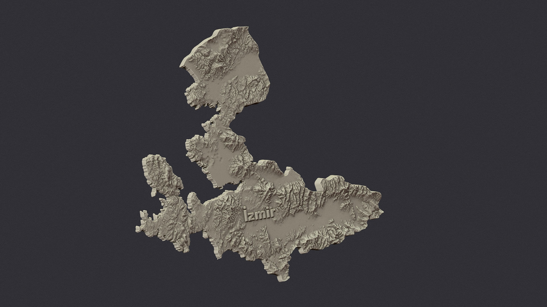 izmir city 3d terrain map 3D print model_6