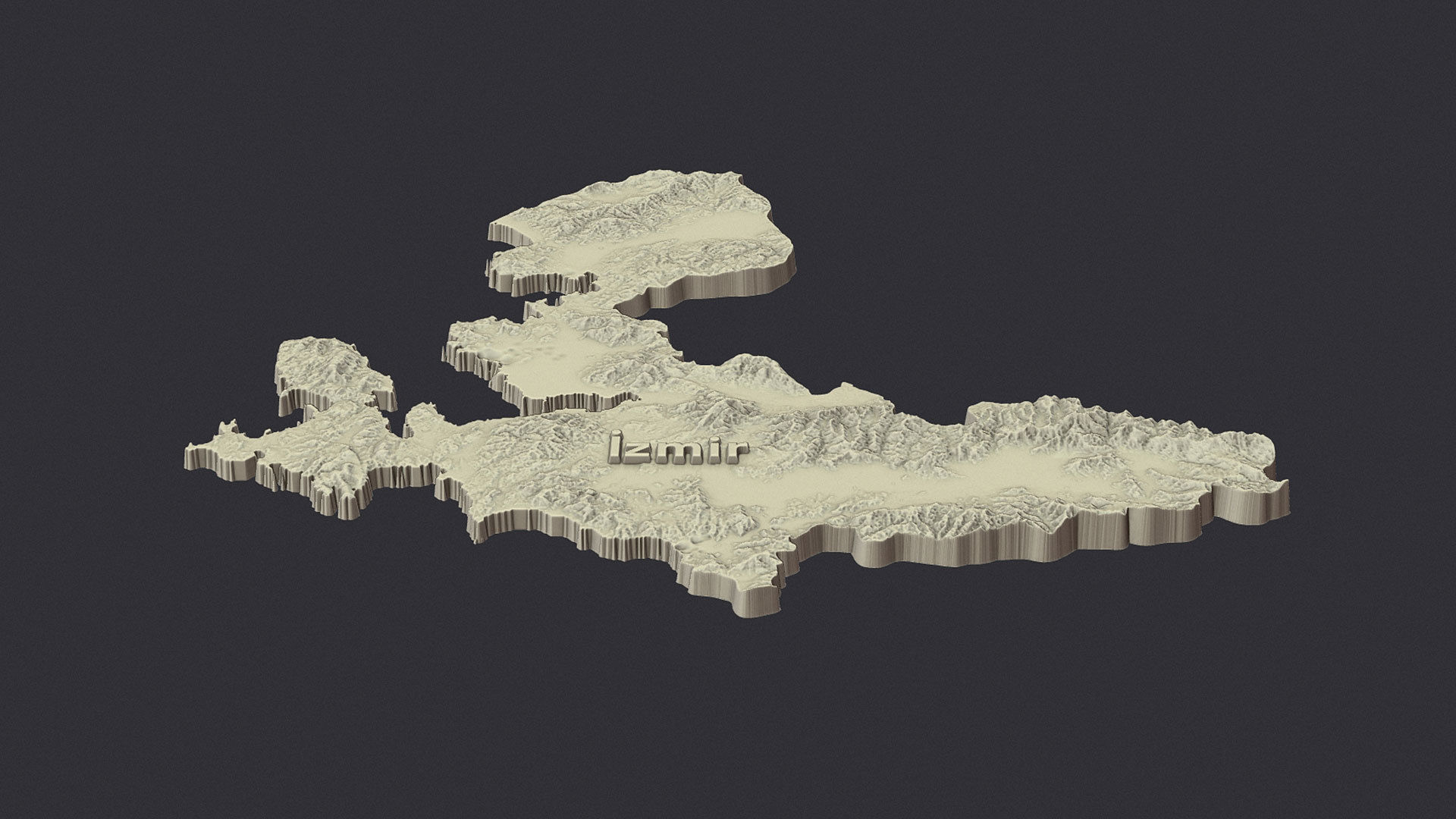 izmir city 3d terrain map 3D print model_14