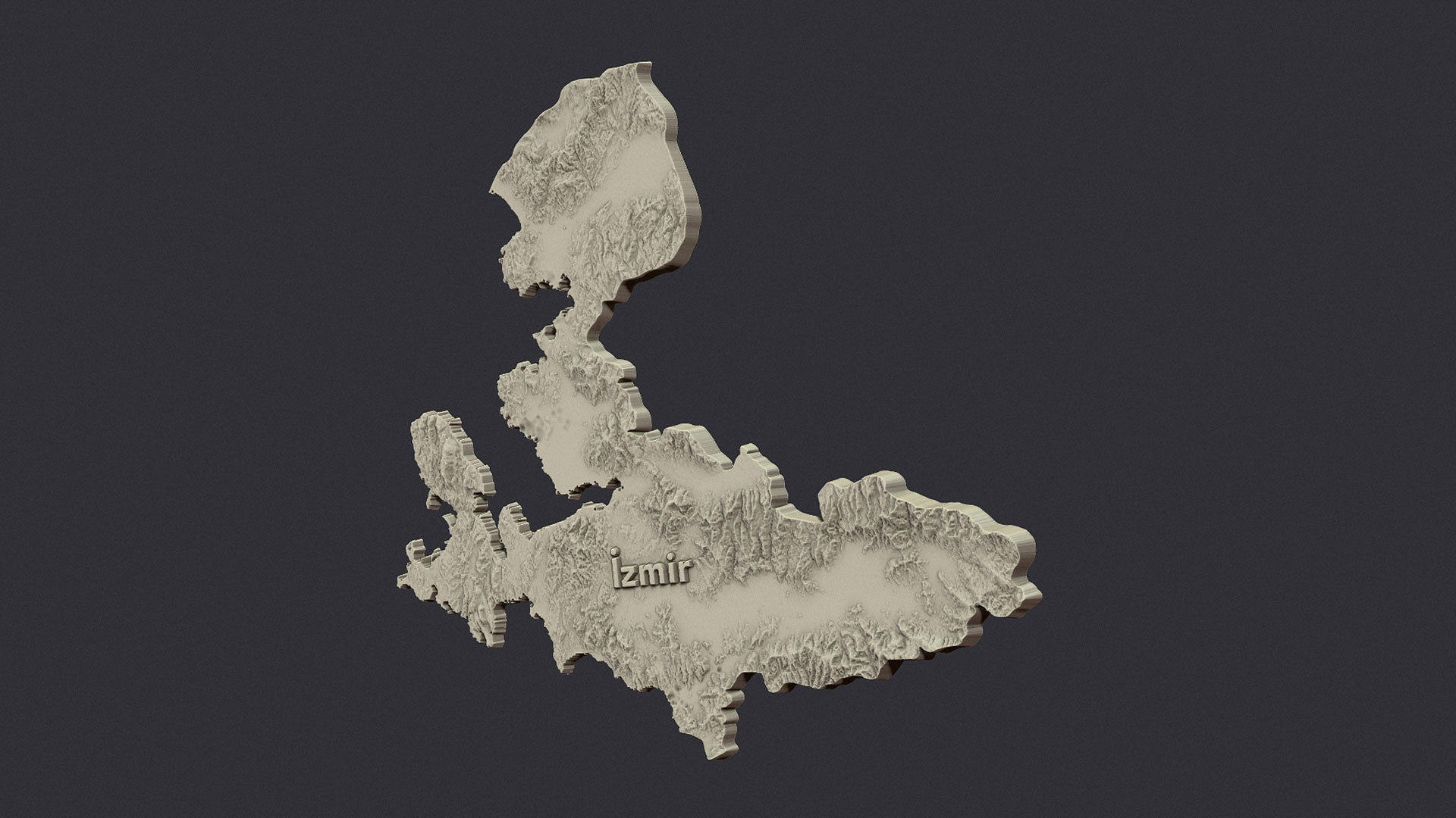 izmir city 3d terrain map 3D print model_11