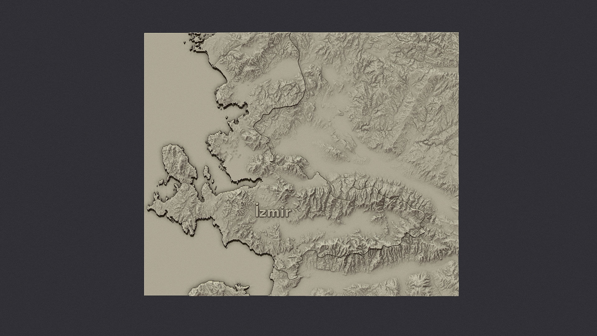 izmir city 3d terrain map 3D print model_2