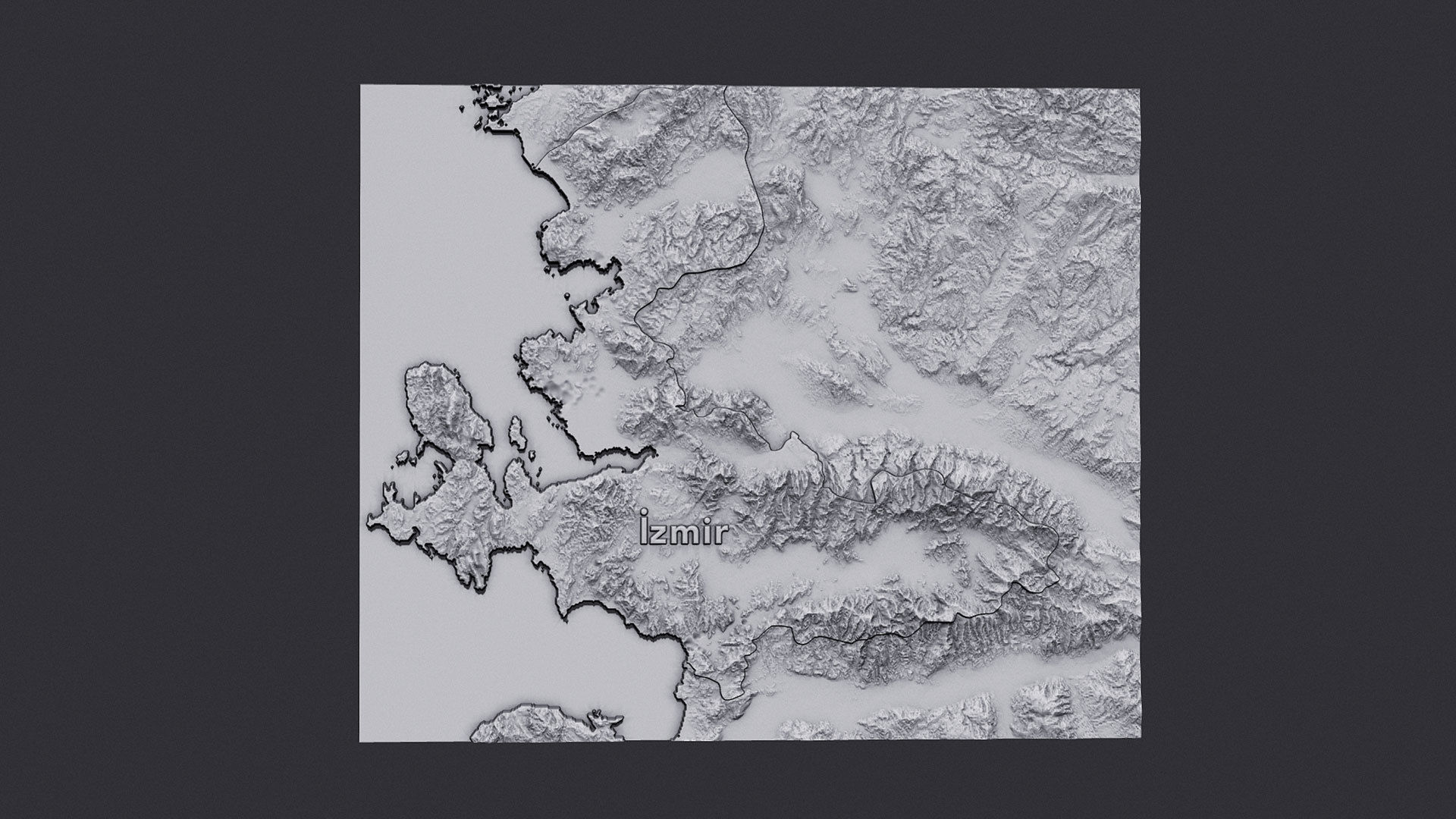 izmir city 3d terrain map 3D print model_4
