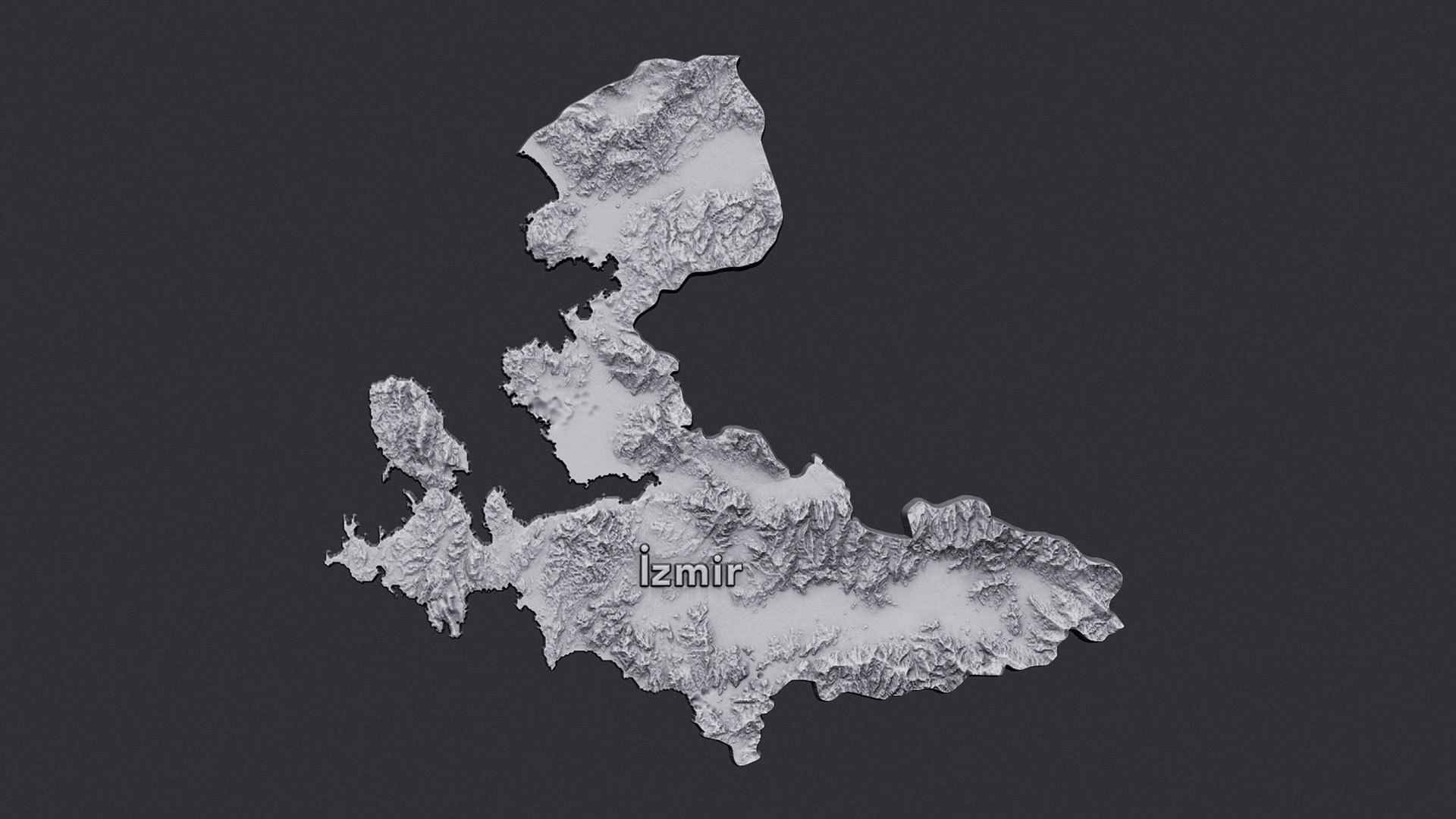 izmir city 3d terrain map 3D print model_5
