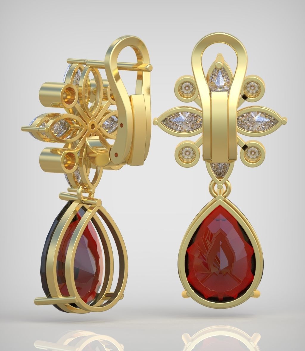 Earring model 0350 3D printable model14 3D print model_9