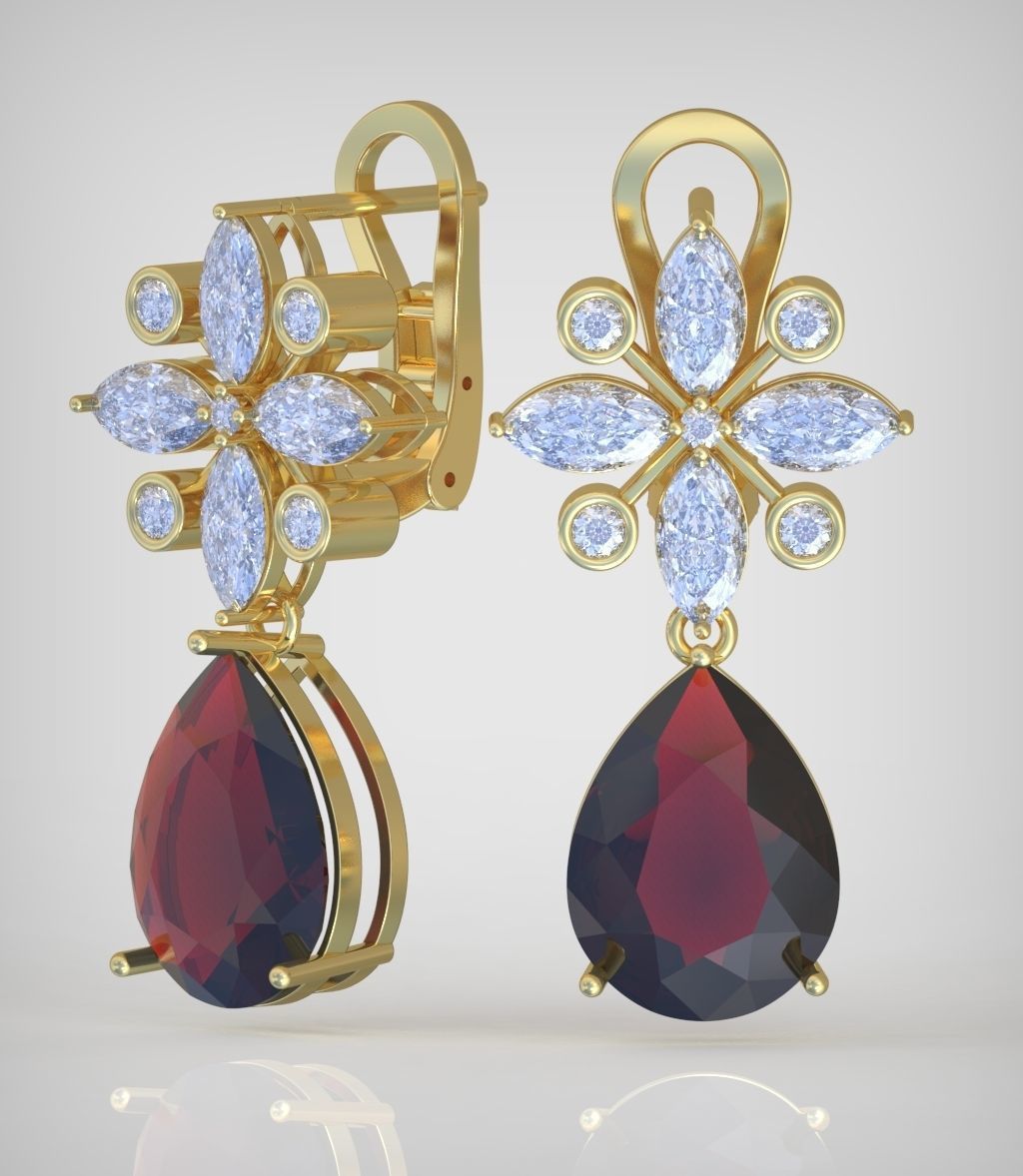 Earring model 0350 3D printable model14 3D print model_1