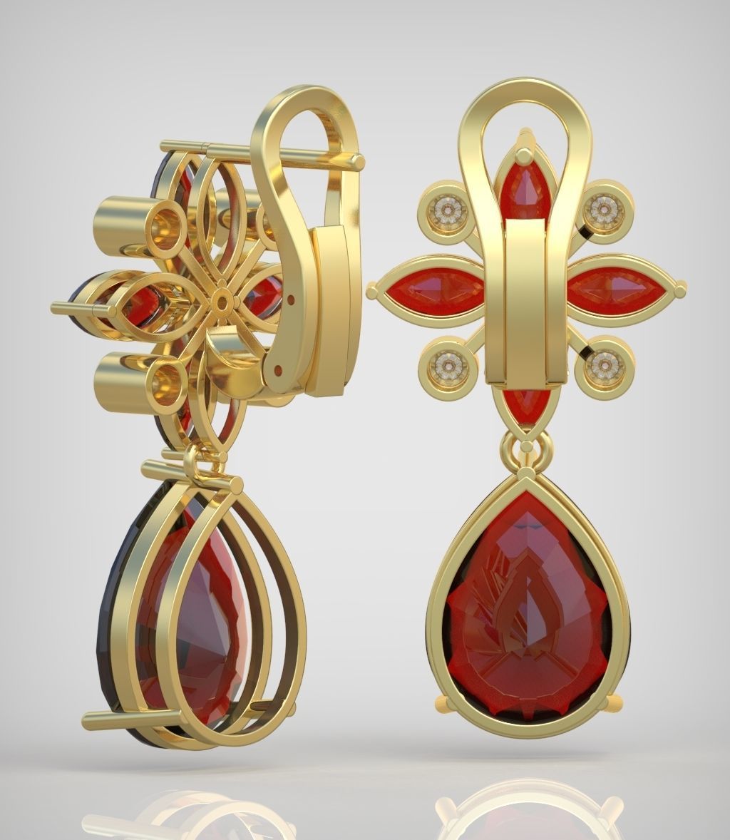 Earring model 0350 3D printable model14 3D print model_8