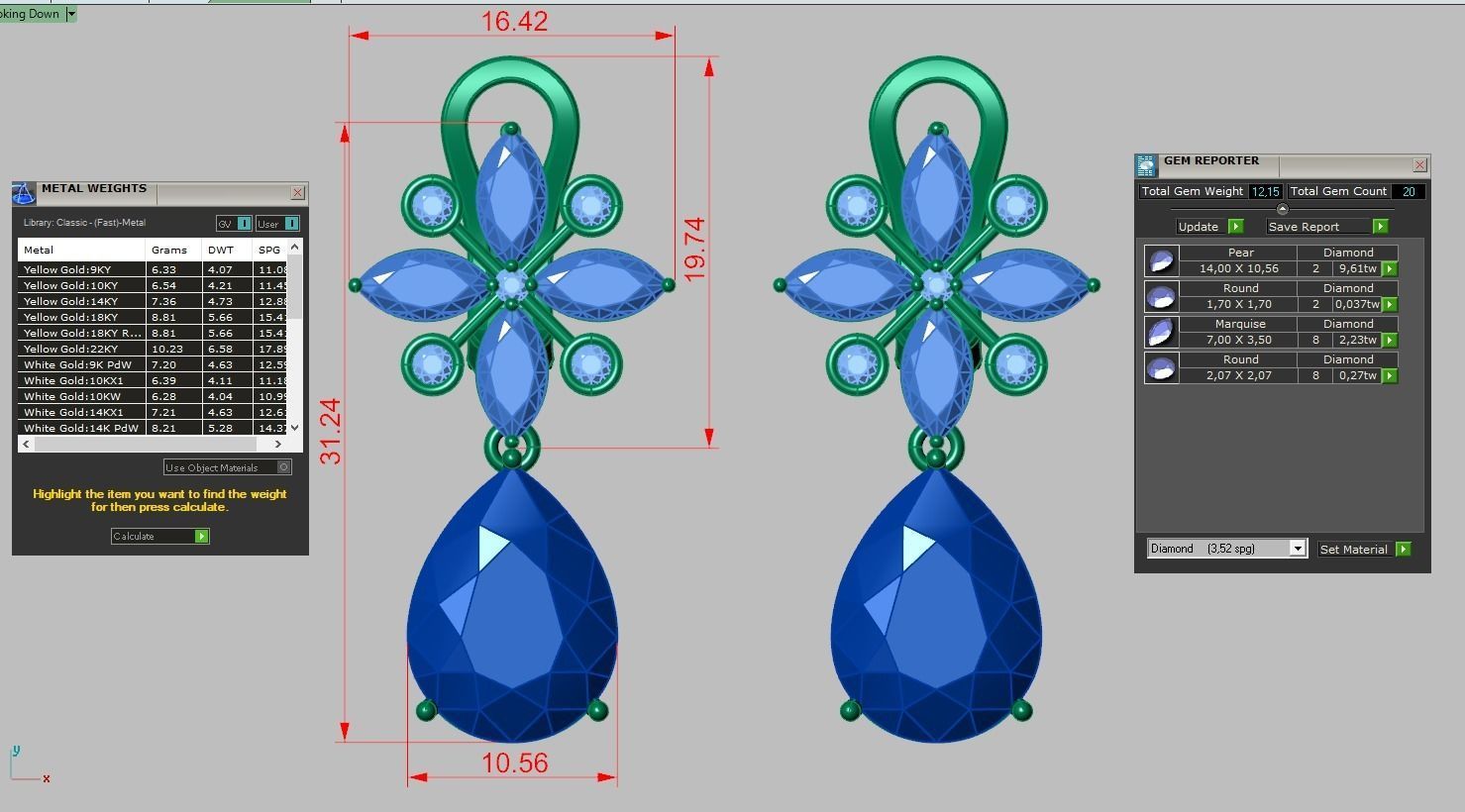 Earring model 0350 3D printable model14 3D print model_17