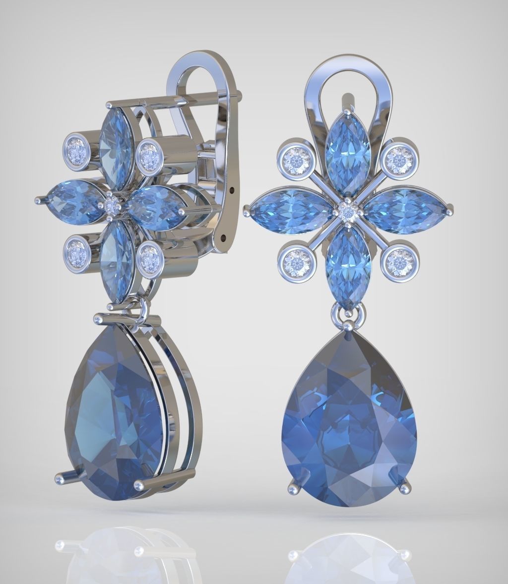 Earring model 0350 3D printable model14 3D print model_3