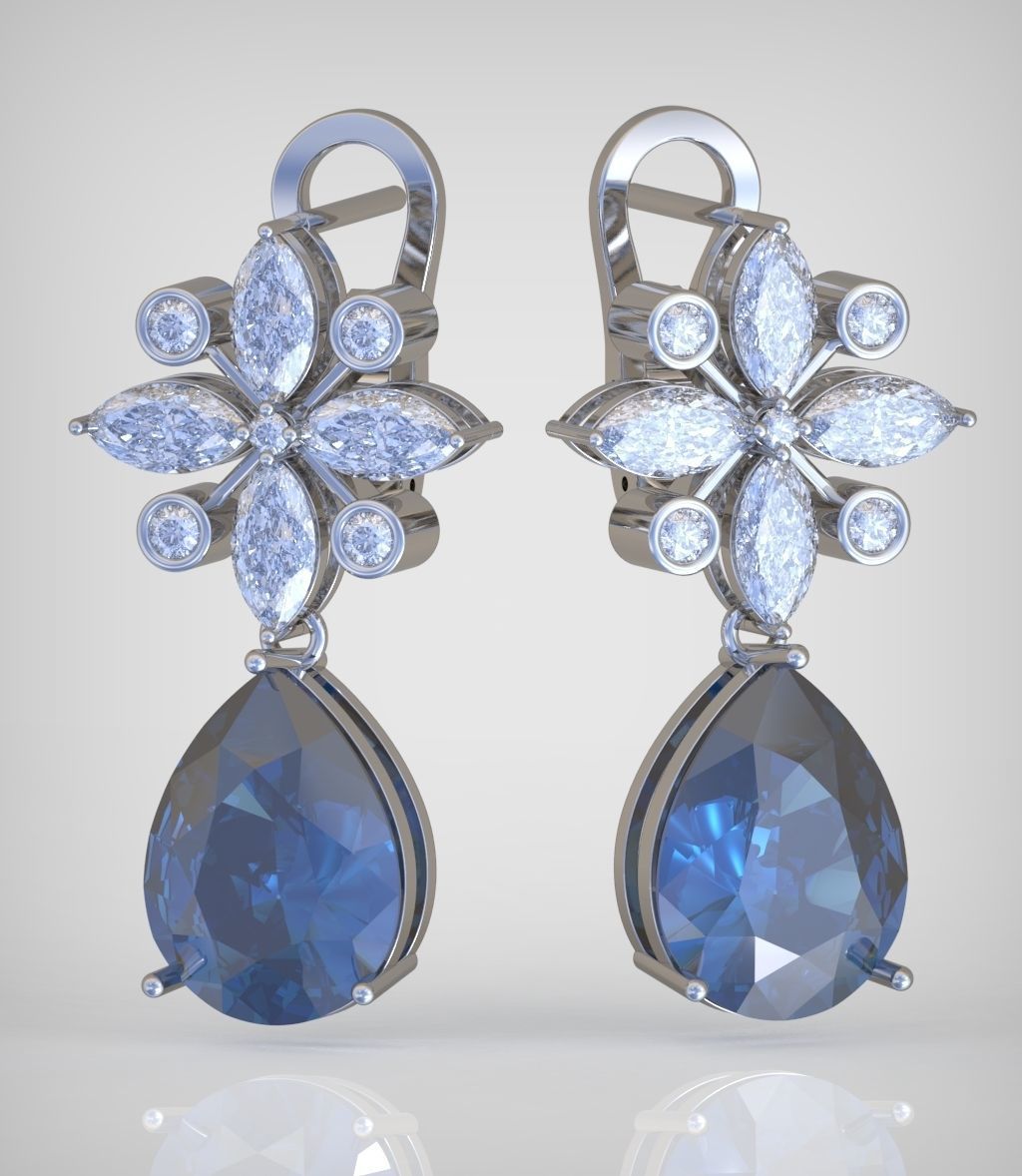 Earring model 0350 3D printable model14 3D print model_5