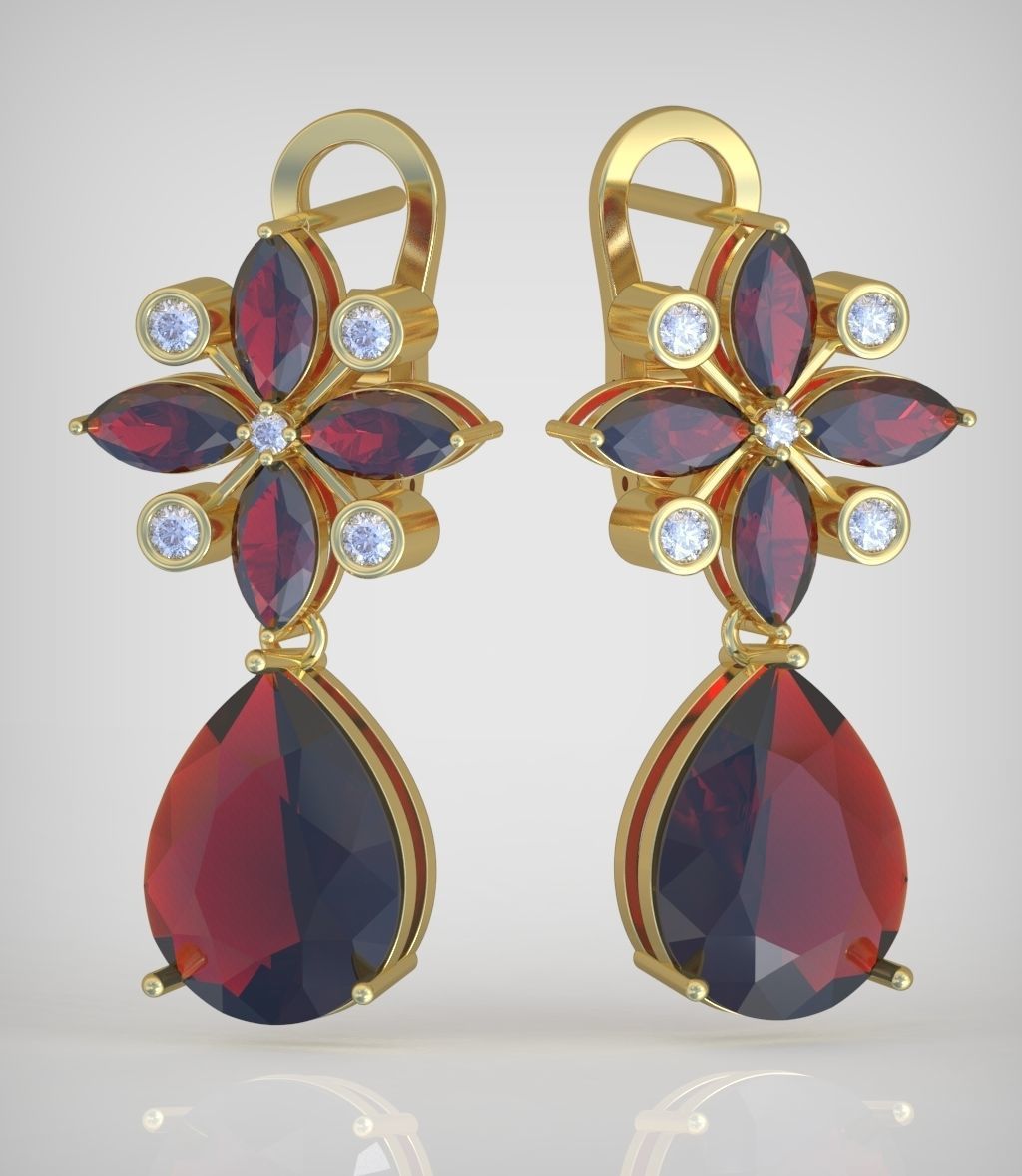 Earring model 0350 3D printable model14 3D print model_7