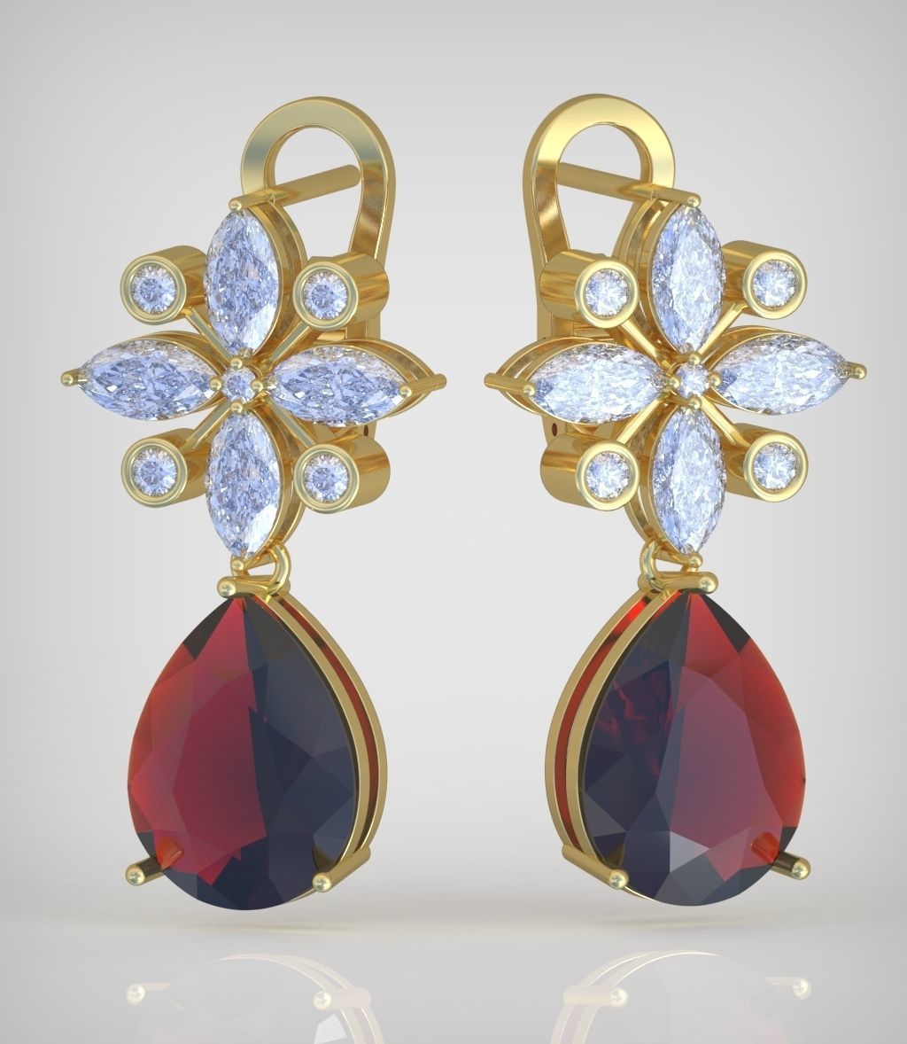 Earring model 0350 3D printable model14 3D print model_6