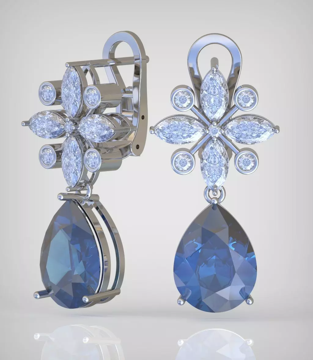 Earring model 0350 3D printable model14 3D print model_0