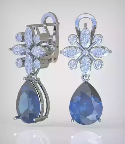 Earring model 0350 3D printable model14 3D print model Earring model 0350 3D printable model14 3D print model