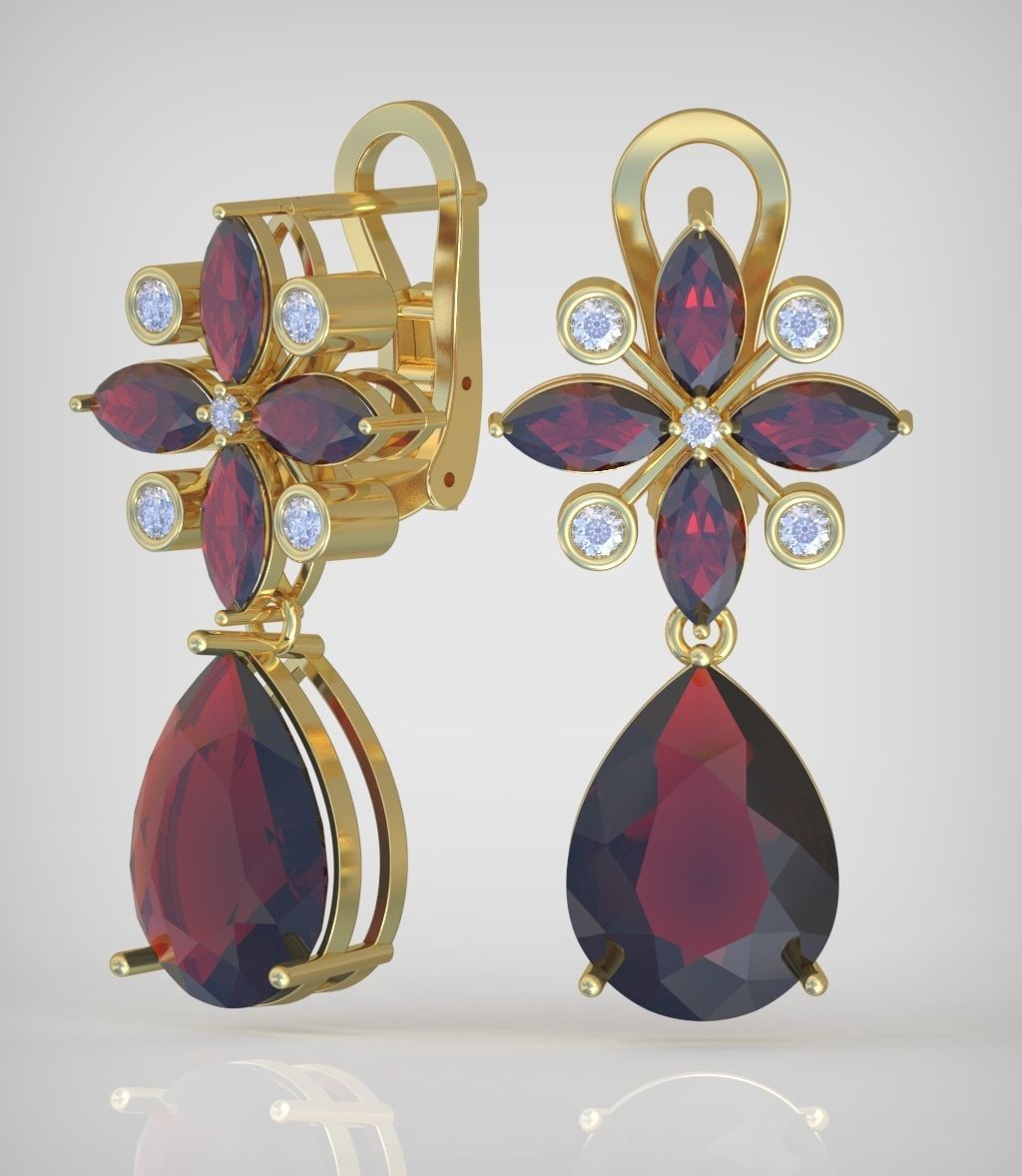 Earring model 0350 3D printable model14 3D print model_2