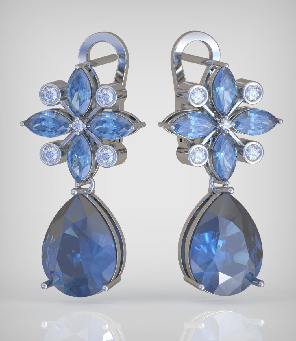 Earring model 0350 3D printable model14 3D print model_4