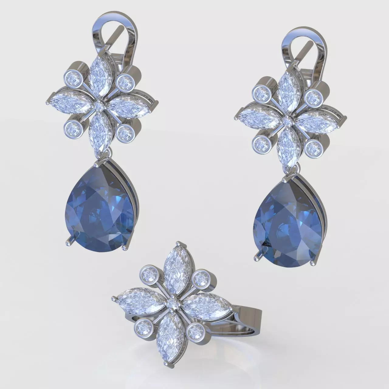 Ring and Pendant Set 3D printable model 0099 3D Model Collection_0