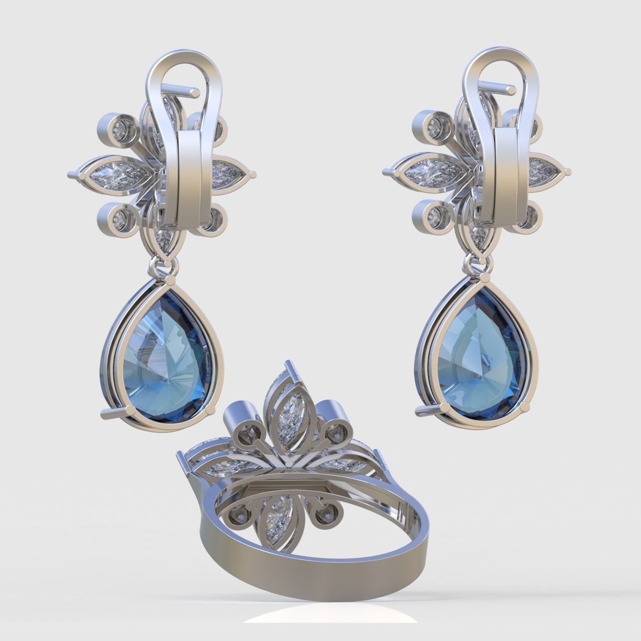 Ring and Pendant Set 3D printable model 0099 3D Model Collection_8