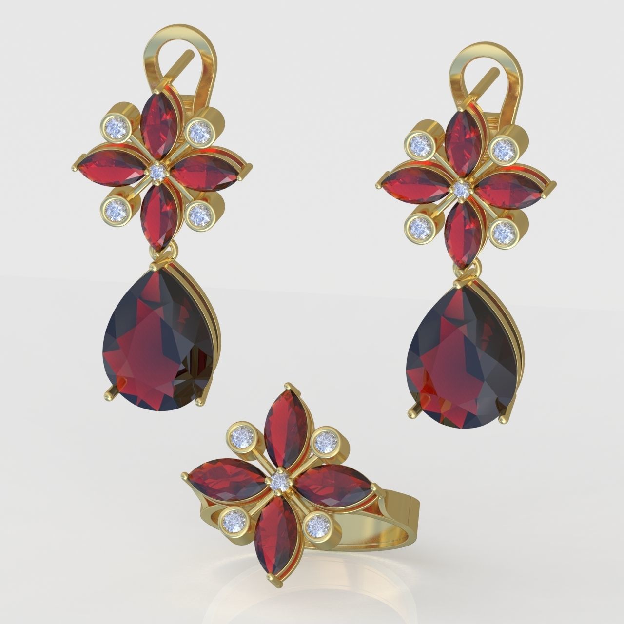 Ring and Pendant Set 3D printable model 0099 3D Model Collection_10