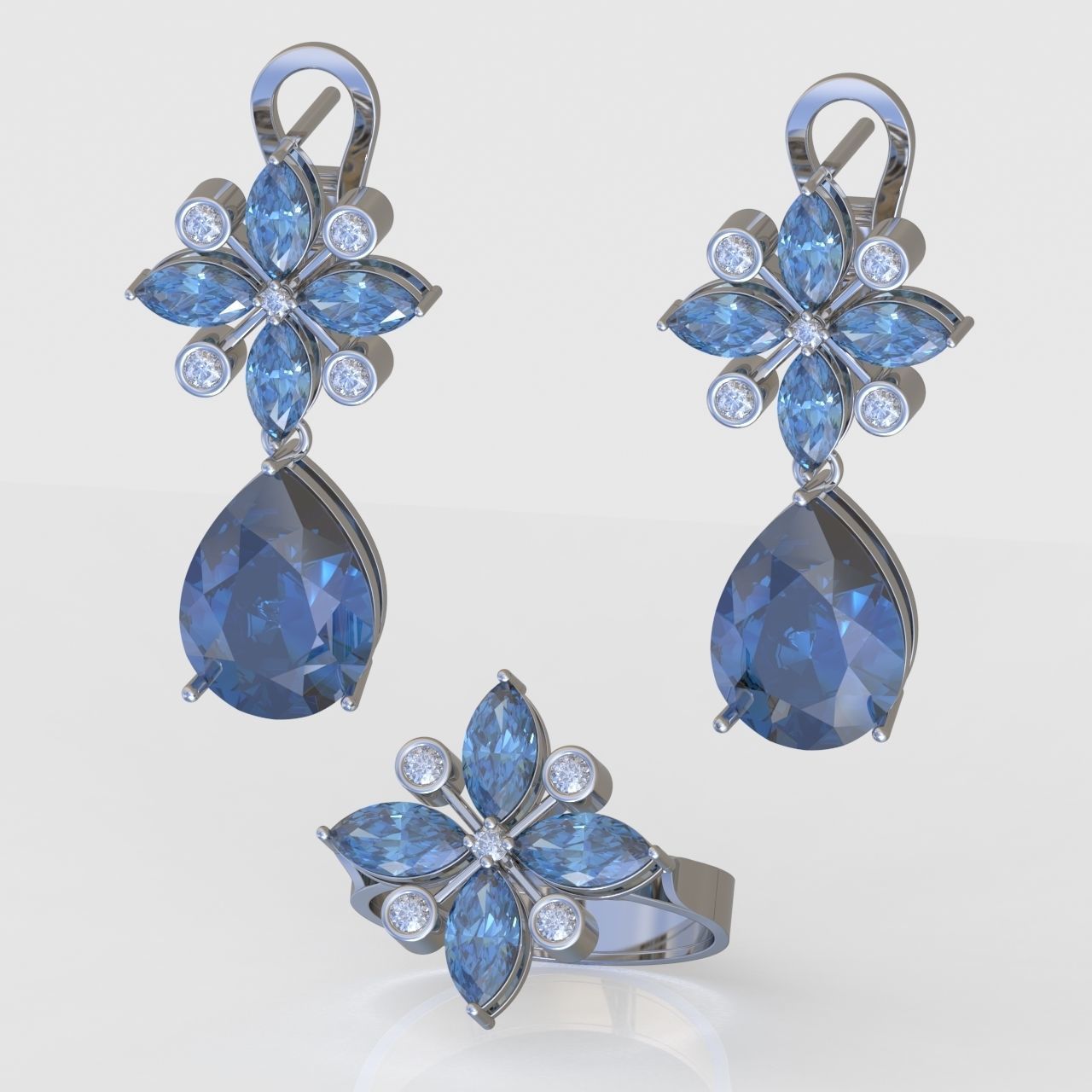 Ring and Pendant Set 3D printable model 0099 3D Model Collection_7