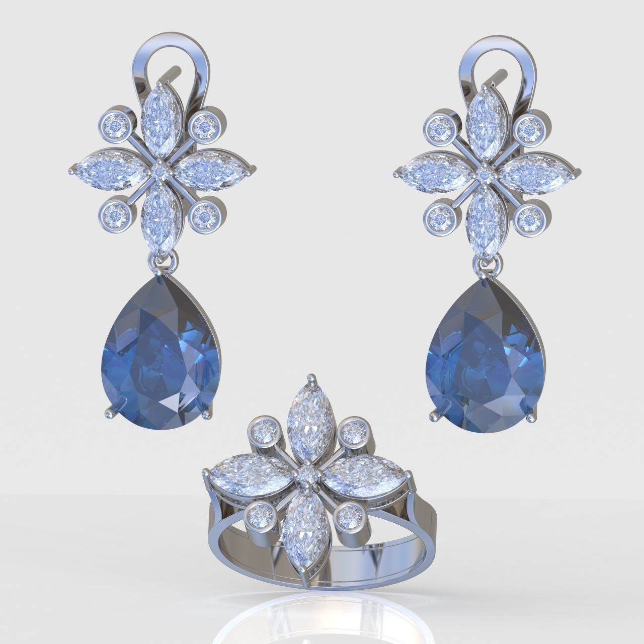 Ring and Pendant Set 3D printable model 0099 3D Model Collection_9