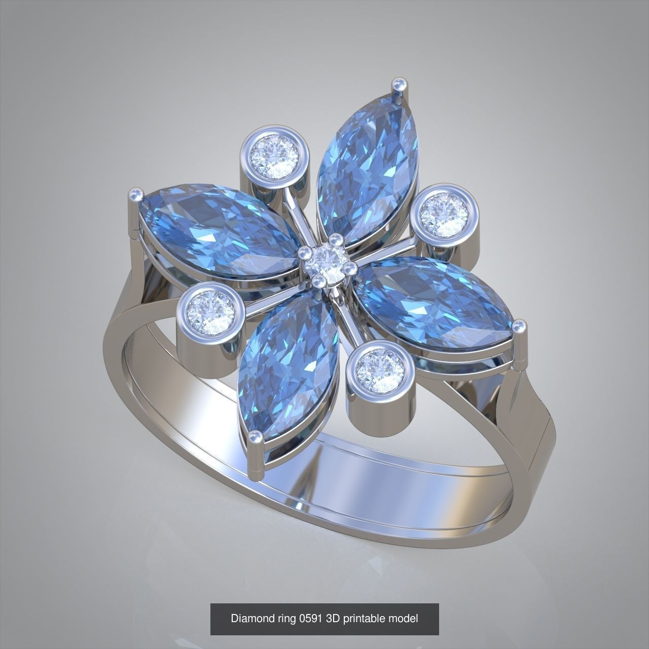 Ring and Pendant Set 3D printable model 0099 3D Model Collection_4