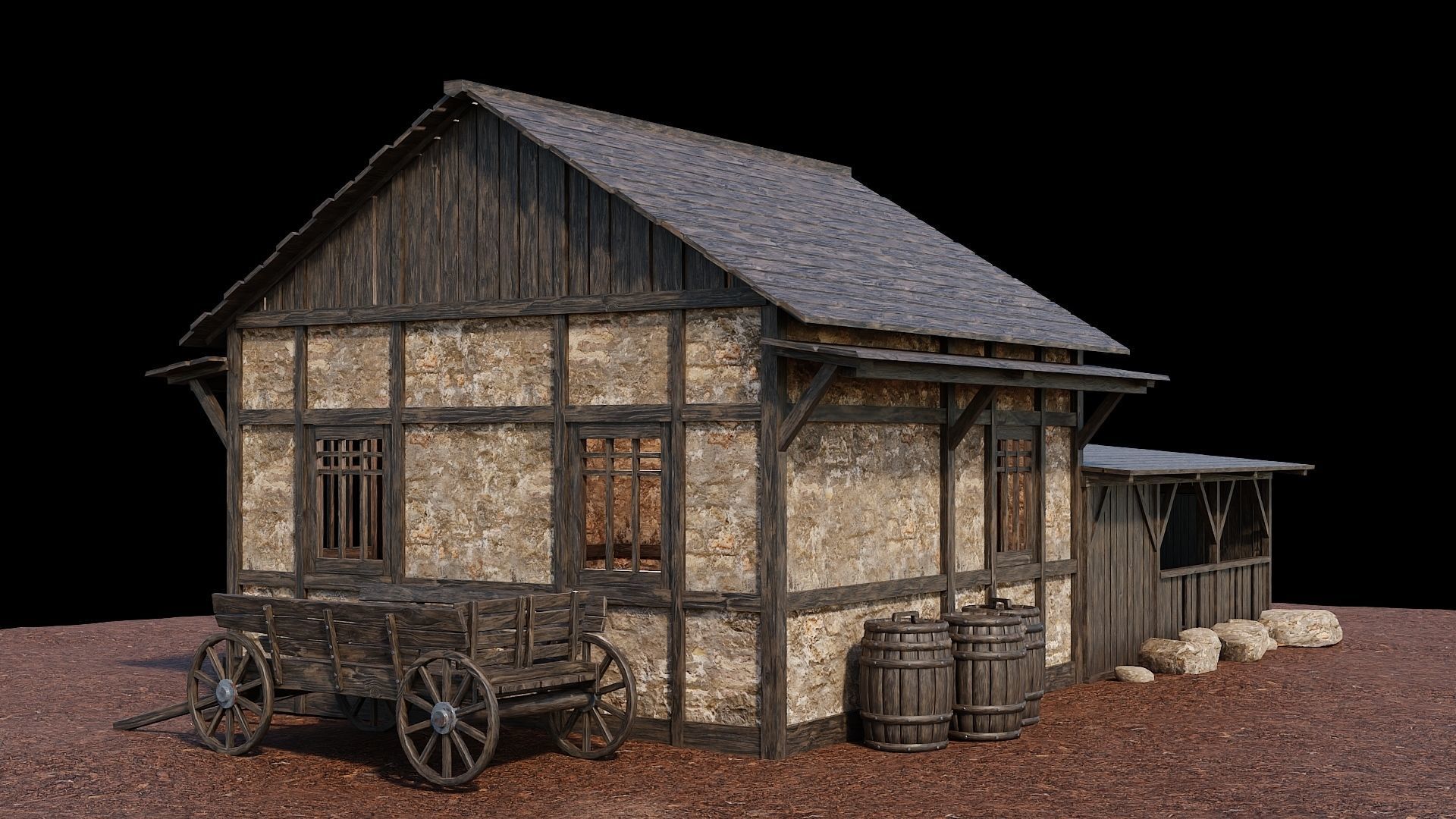 Medieval Village Asset 09 - 4K Textures Game Ready Low-poly 3D model_3