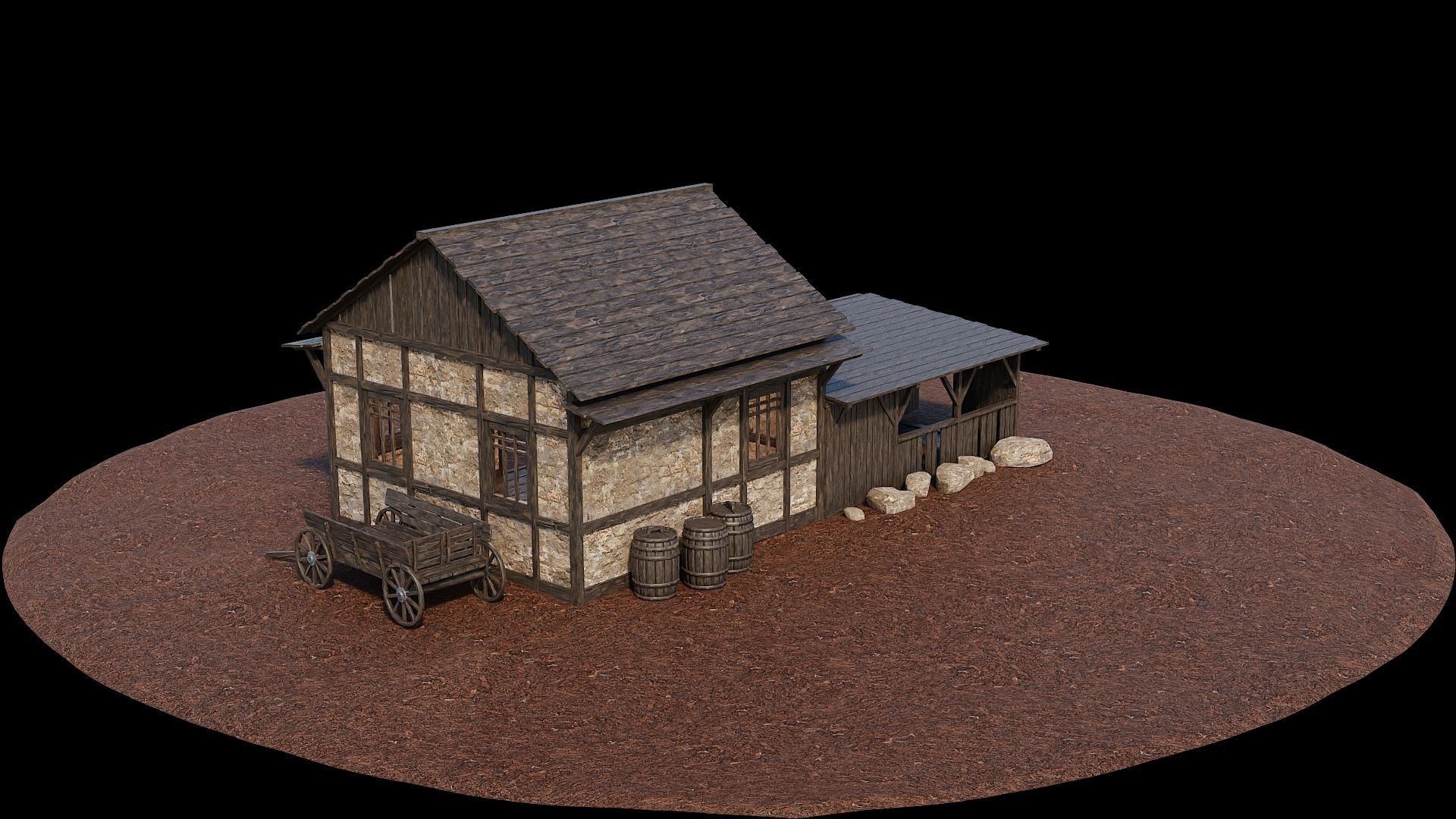Medieval Village Asset 09 - 4K Textures Game Ready Low-poly 3D model_11