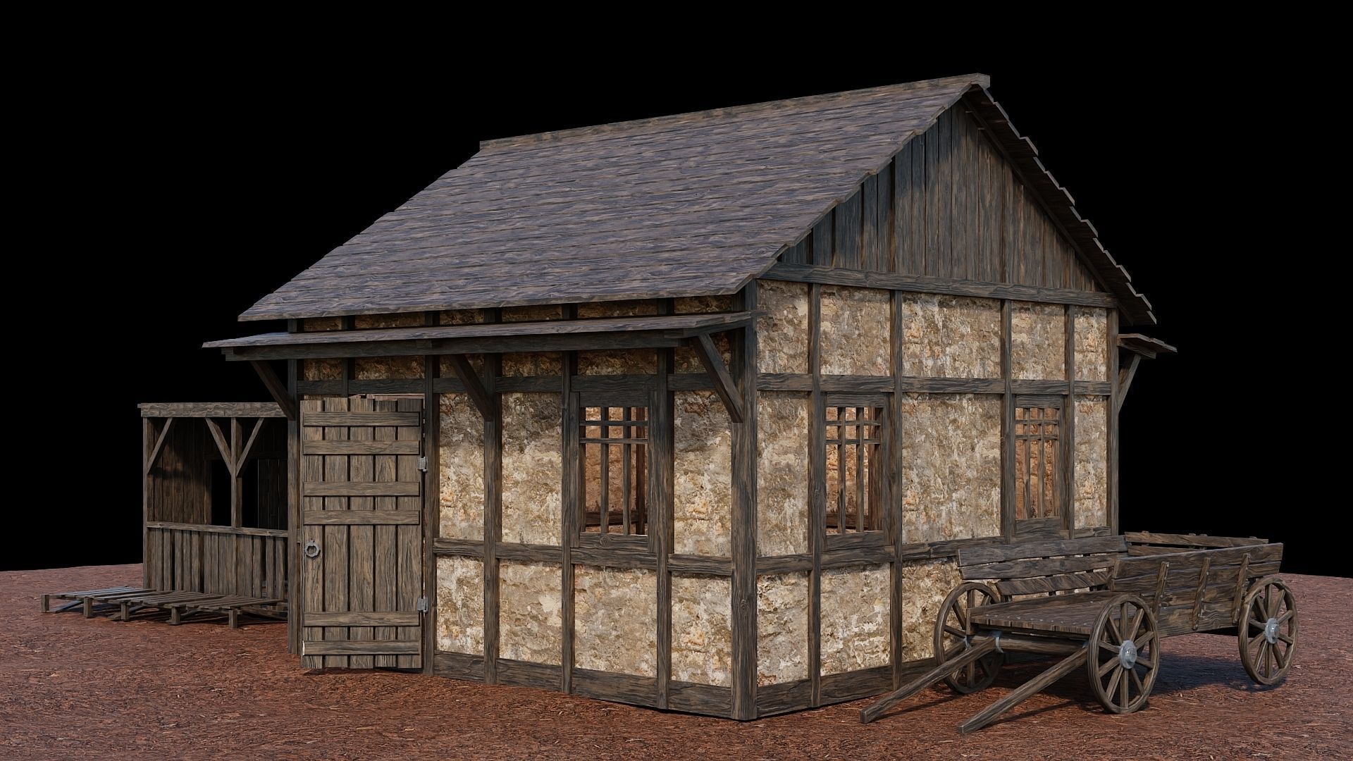 Medieval Village Asset 09 - 4K Textures Game Ready Low-poly 3D model_4