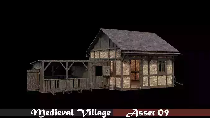 Medieval Village Asset 09 - 4K Textures Game Ready Low-poly 3D model