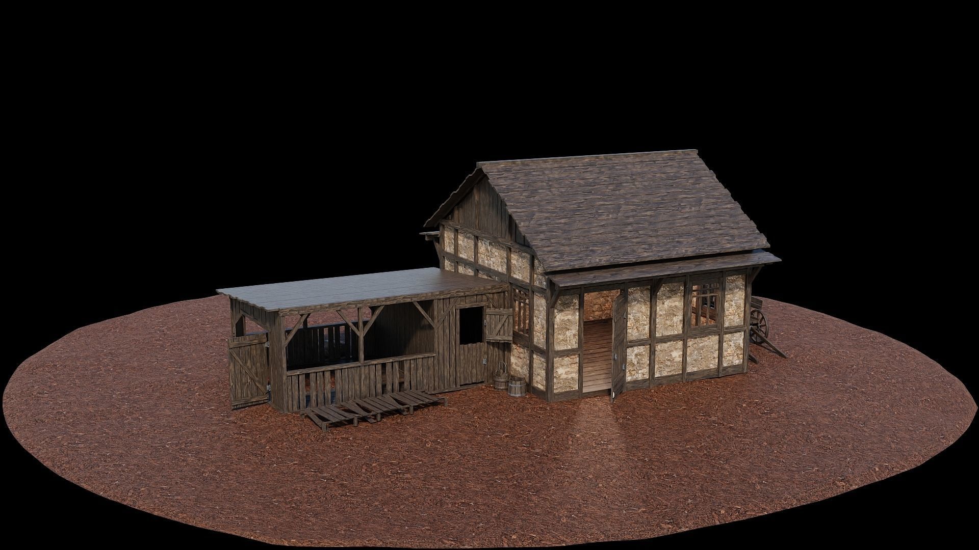 Medieval Village Asset 09 - 4K Textures Game Ready Low-poly 3D model_9