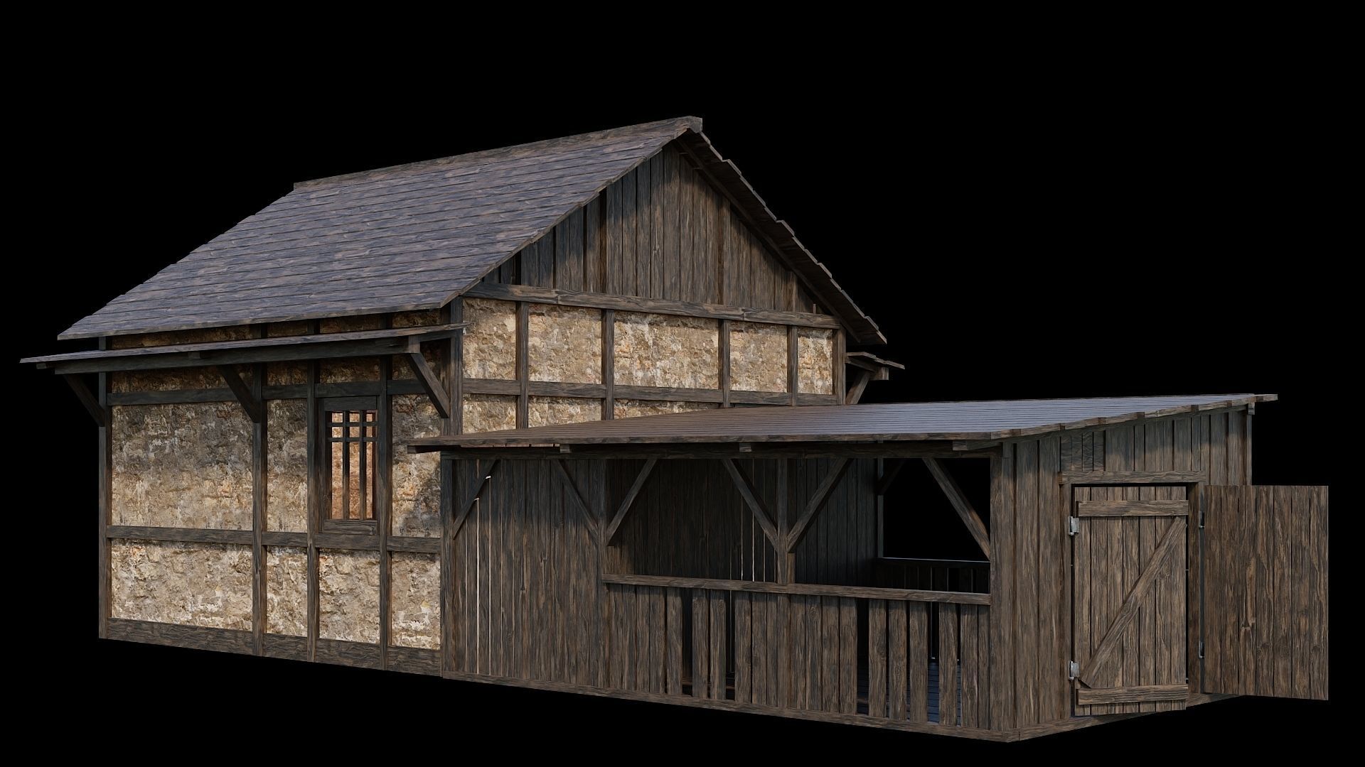 Medieval Village Asset 09 - 4K Textures Game Ready Low-poly 3D model_6