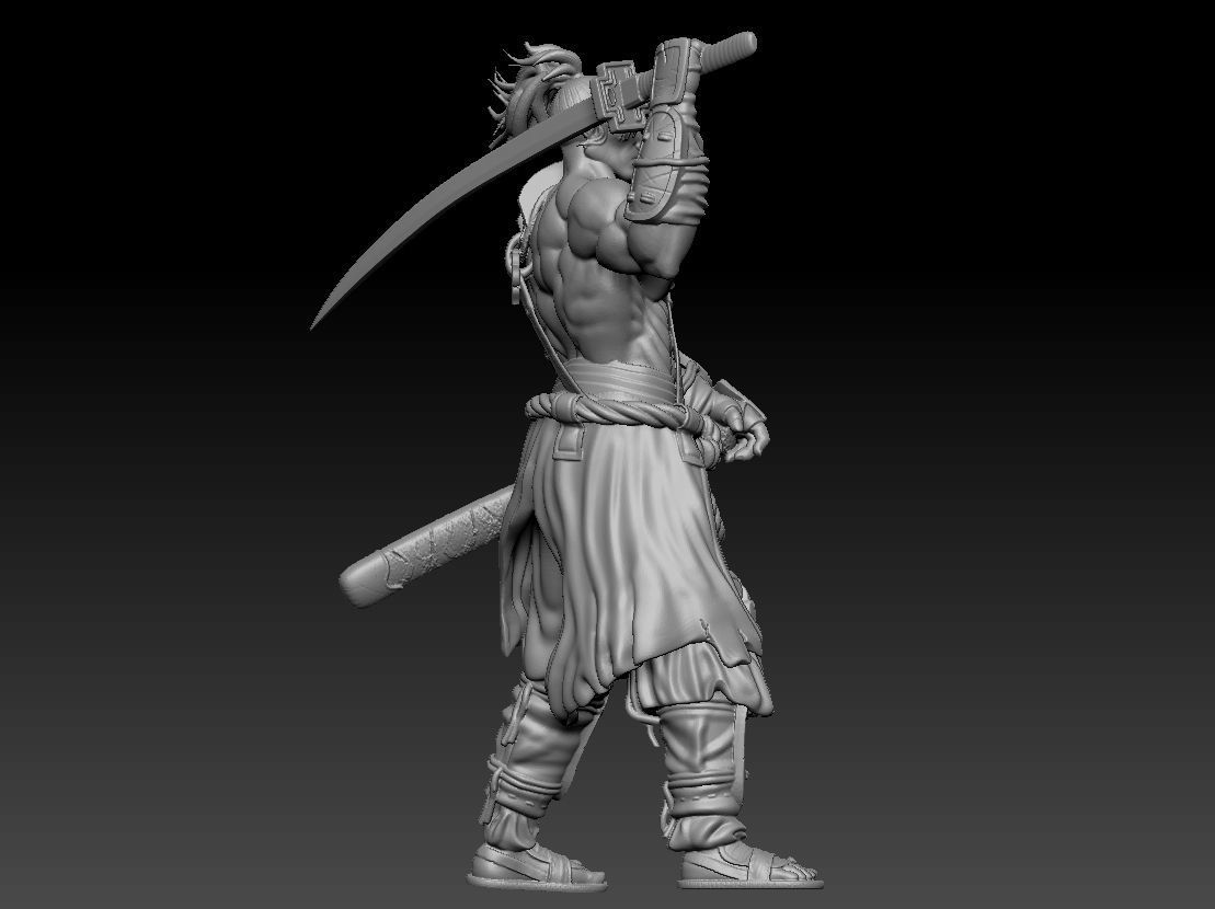 Japanese samurai three-dimensional model cartoon characters 3D print model_3
