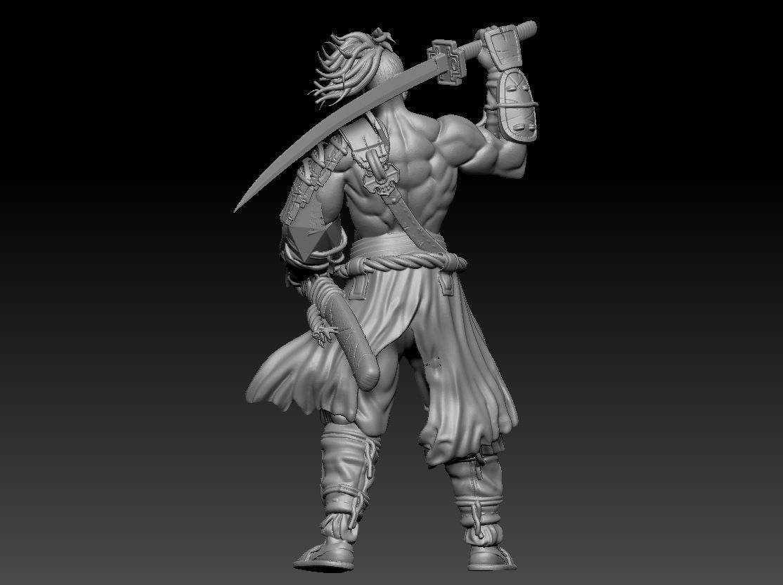 Japanese samurai three-dimensional model cartoon characters 3D print model_1