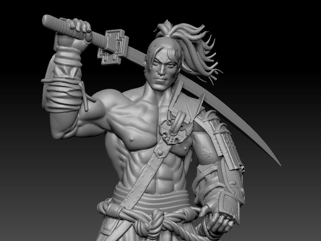 Japanese samurai three-dimensional model cartoon characters 3D print model_4