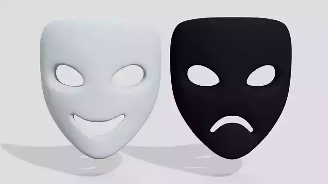Theater mask with emotions  3D model