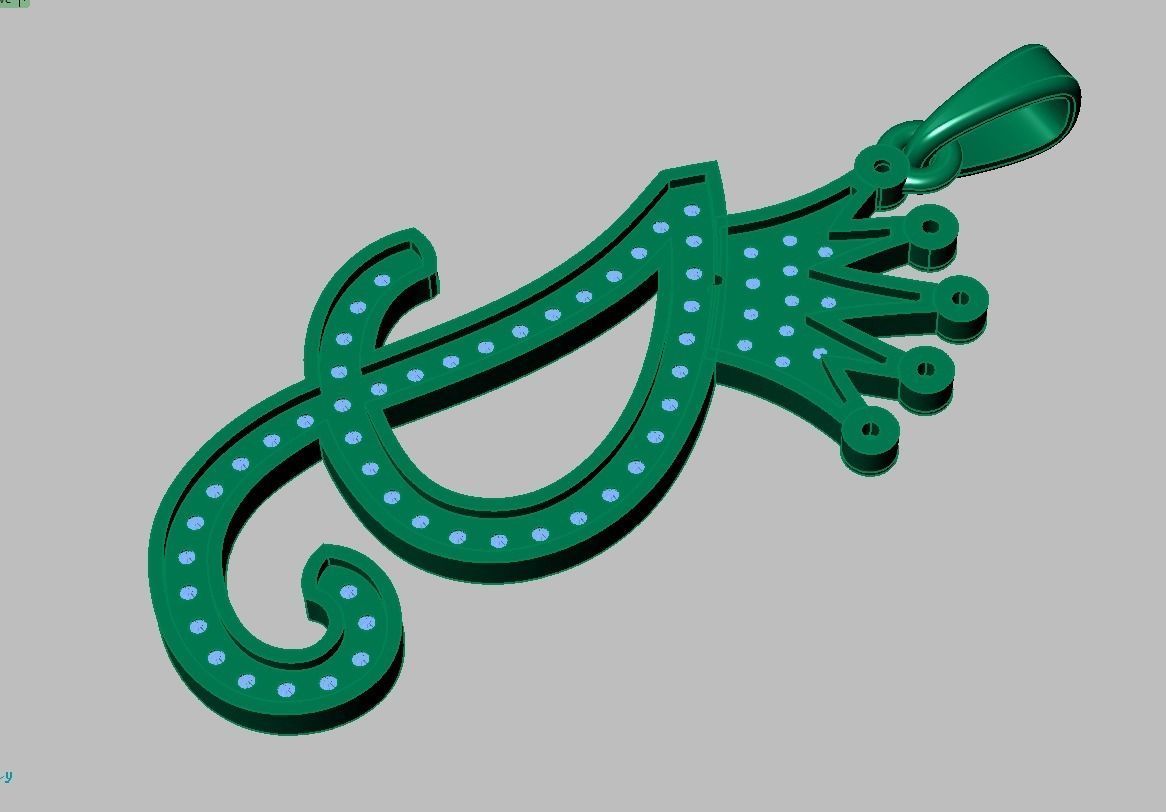 G Letter Pendant model 3D 0204 printable model 3D print model_10