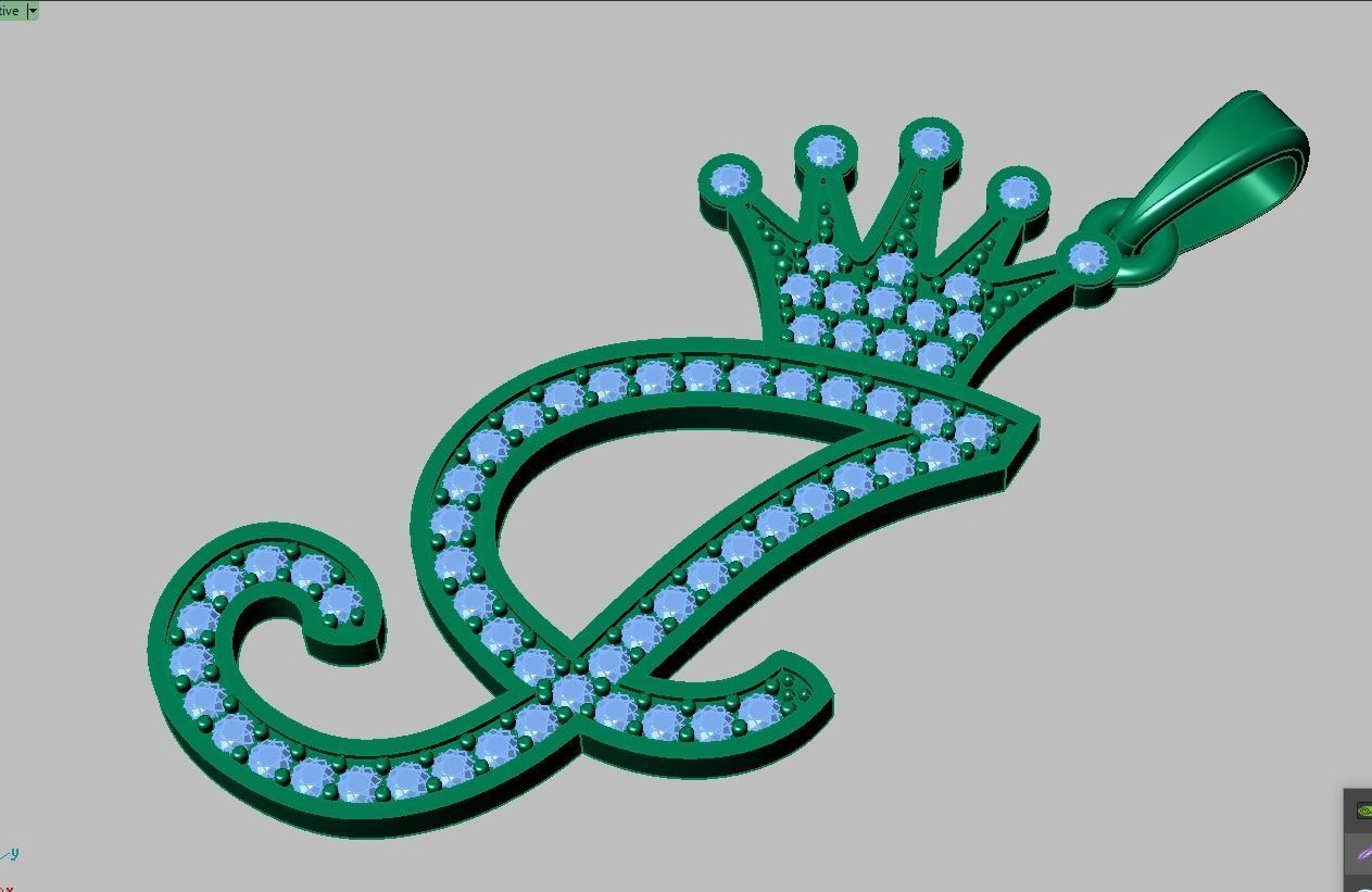 G Letter Pendant model 3D 0204 printable model 3D print model_9