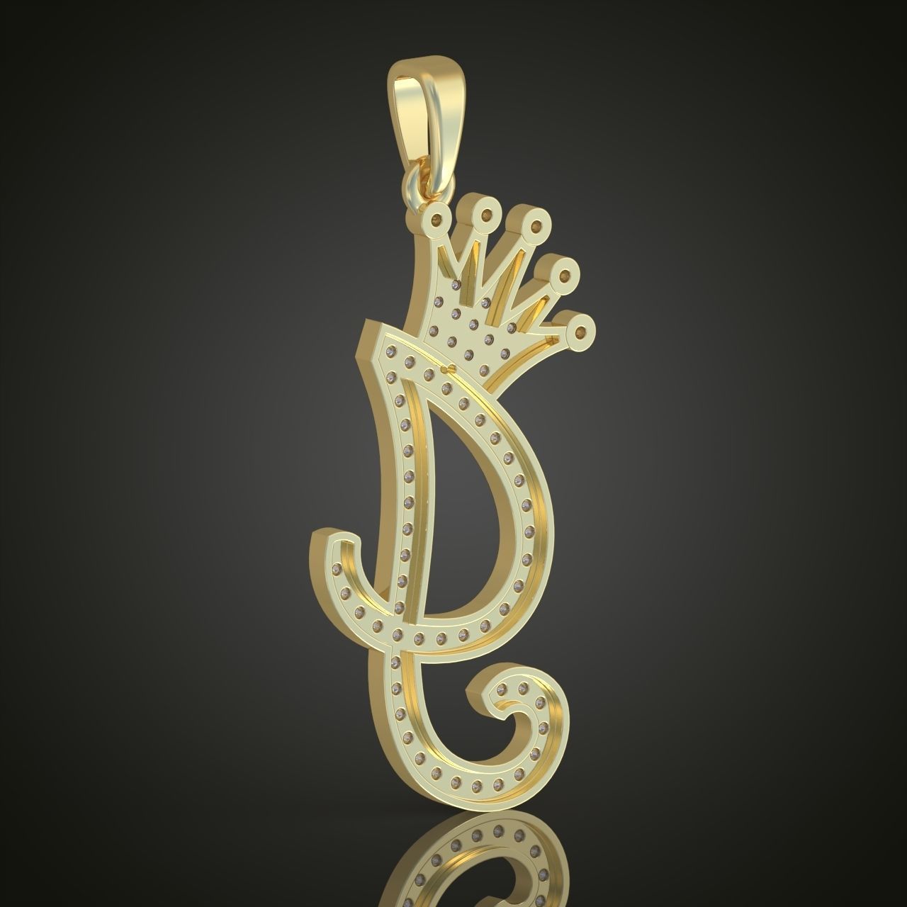 G Letter Pendant model 3D 0204 printable model 3D print model_7