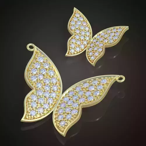Butterfly Pendant model 3D 0206 printable model Free 3D print model