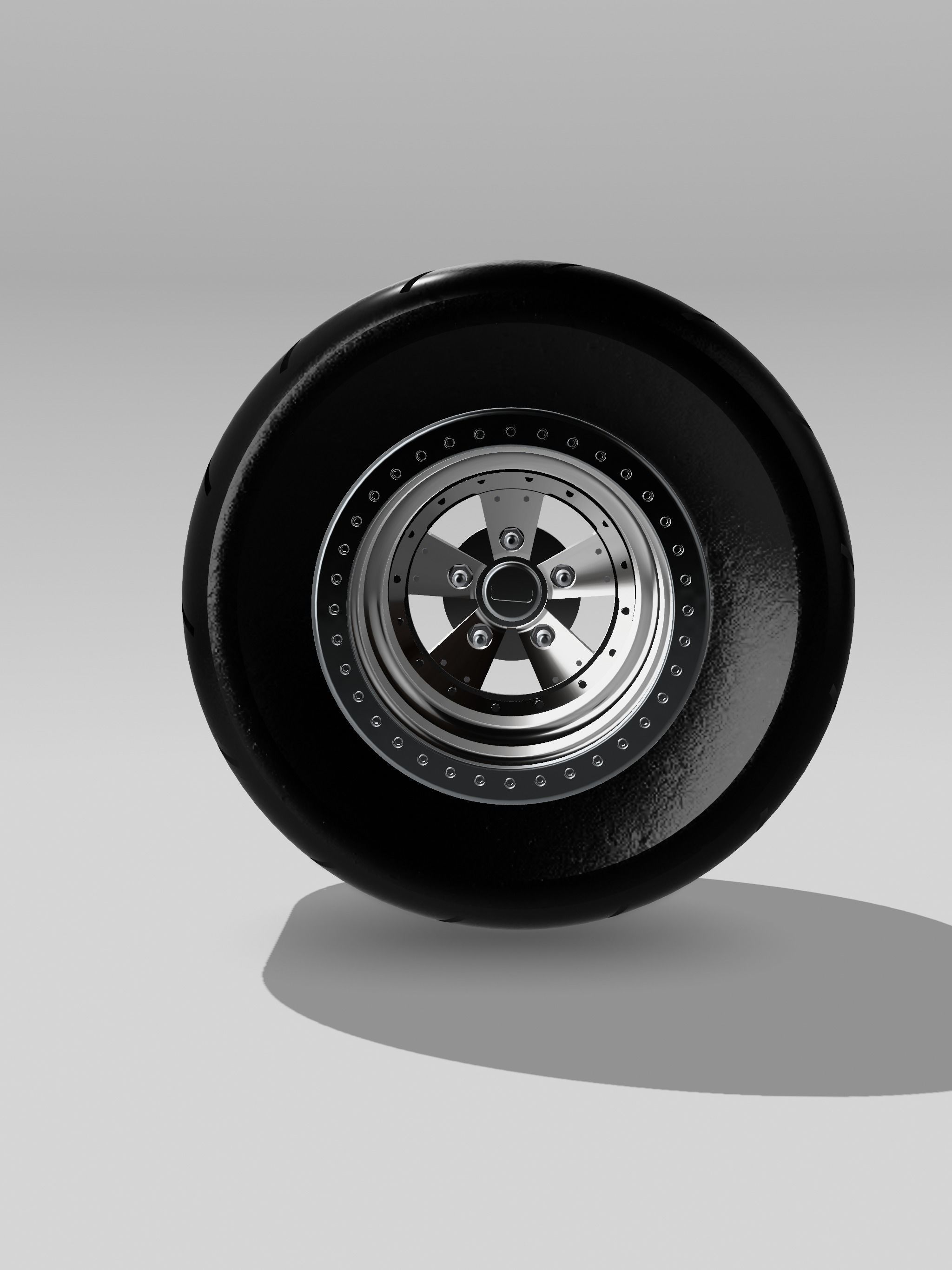 Drag Wheel COMBO Rear American Racing Pro Series 15inch Radial 3D print model_5