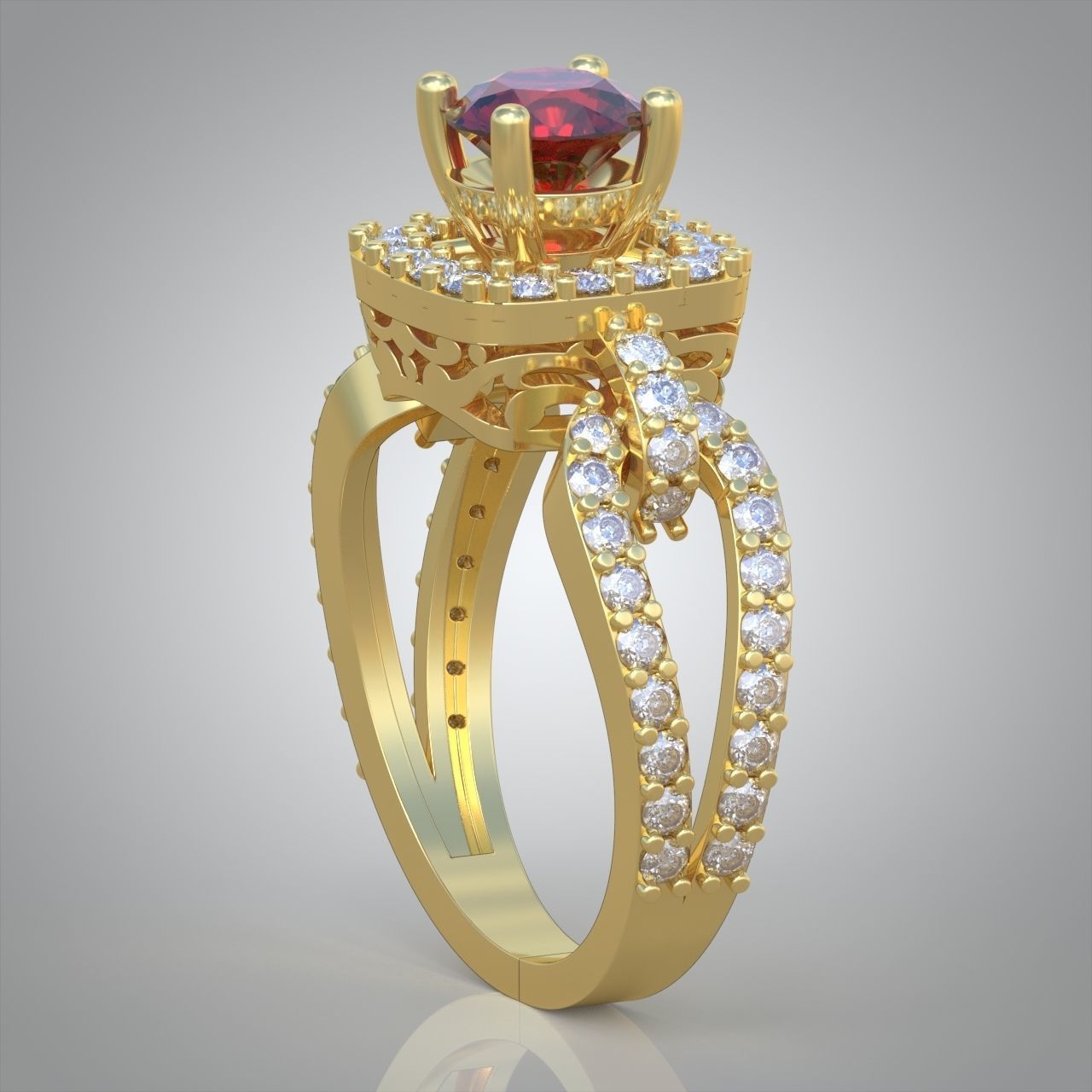 Diamond ring 0390 3D printable model 10 3D print model_9