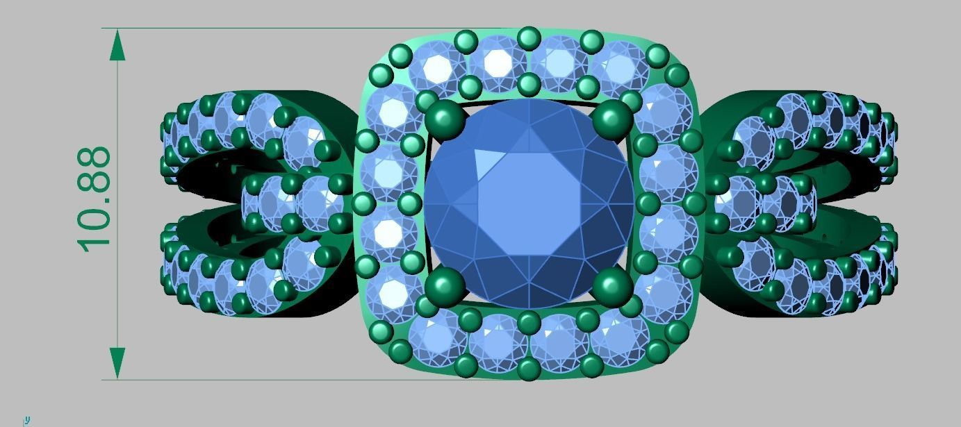 Diamond ring 0390 3D printable model 10 3D print model_18