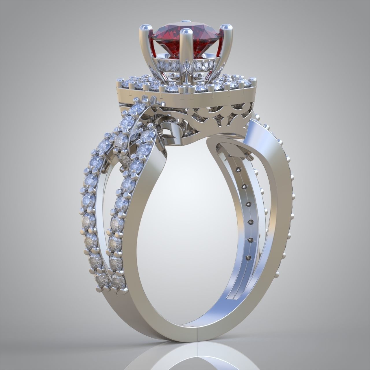 Diamond ring 0390 3D printable model 10 3D print model_7