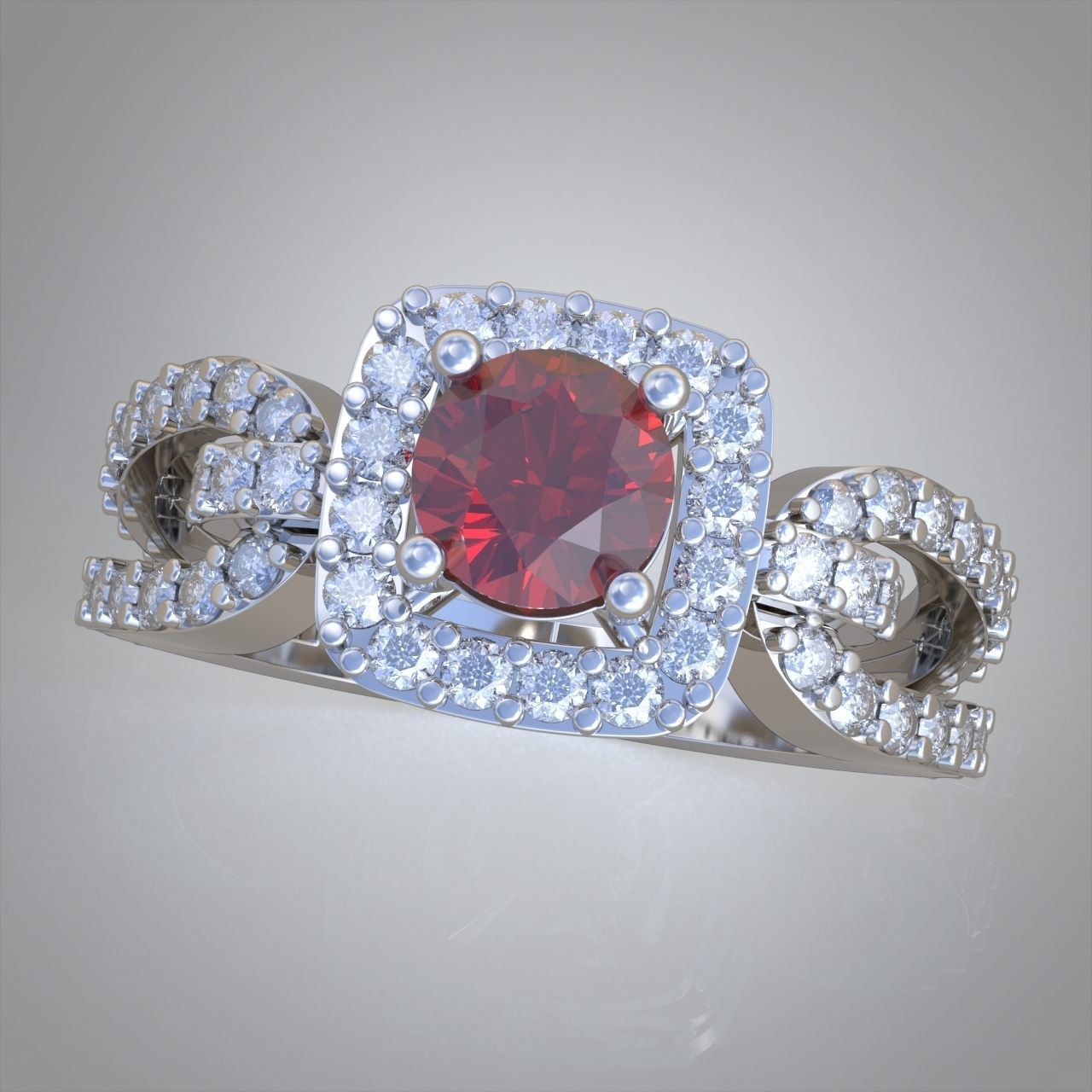 Diamond ring 0390 3D printable model 10 3D print model_3