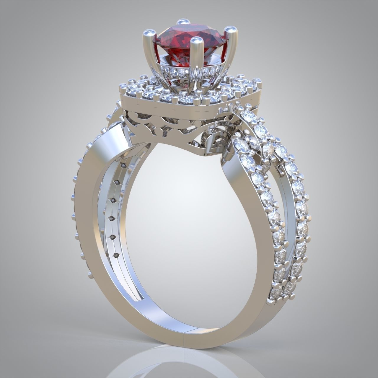 Diamond ring 0390 3D printable model 10 3D print model_4