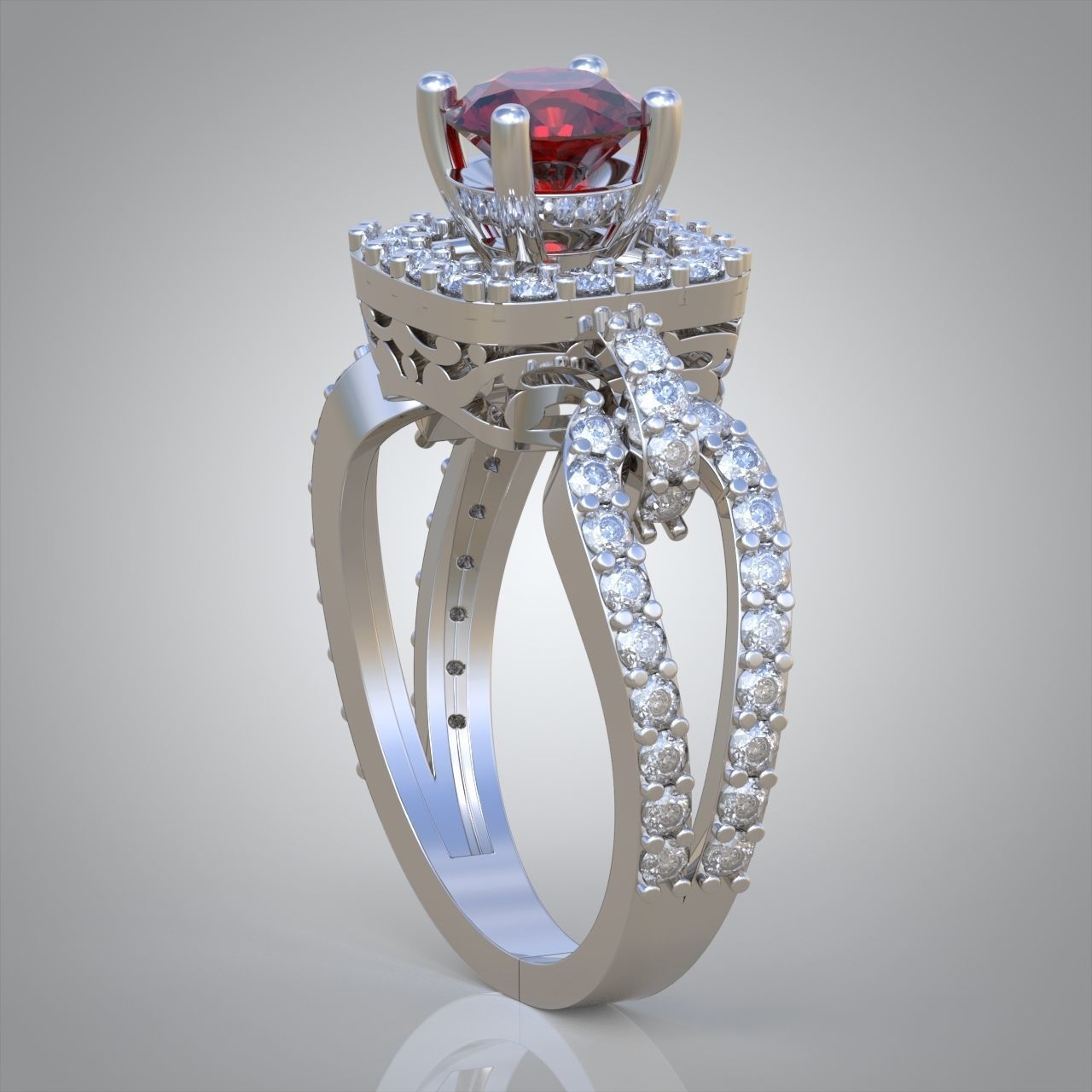 Diamond ring 0390 3D printable model 10 3D print model_8