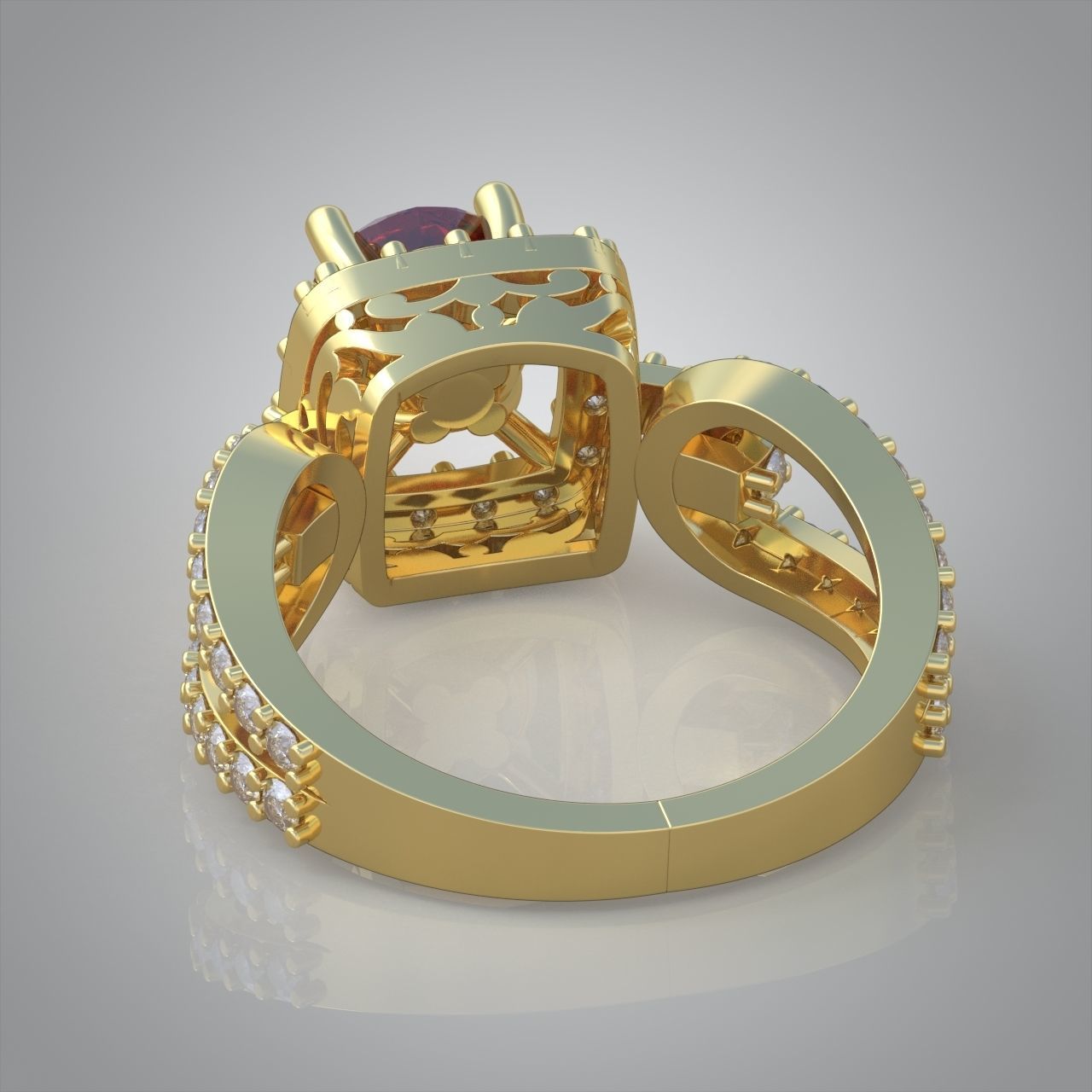 Diamond ring 0390 3D printable model 10 3D print model_15