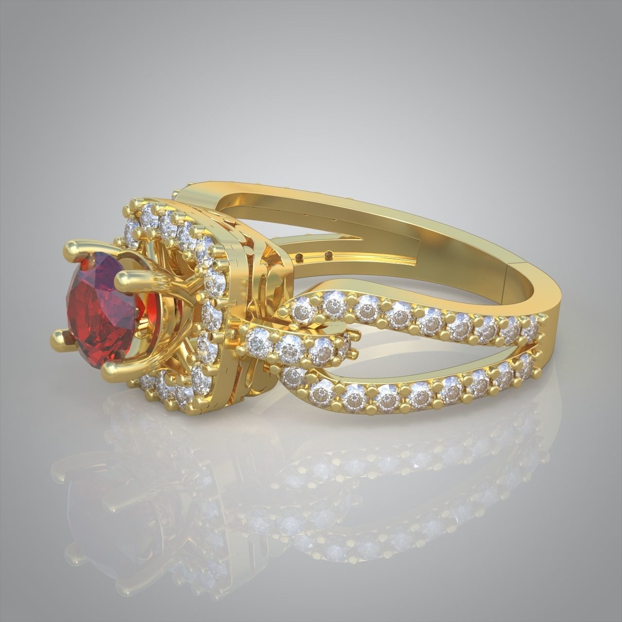 Diamond ring 0390 3D printable model 10 3D print model_1